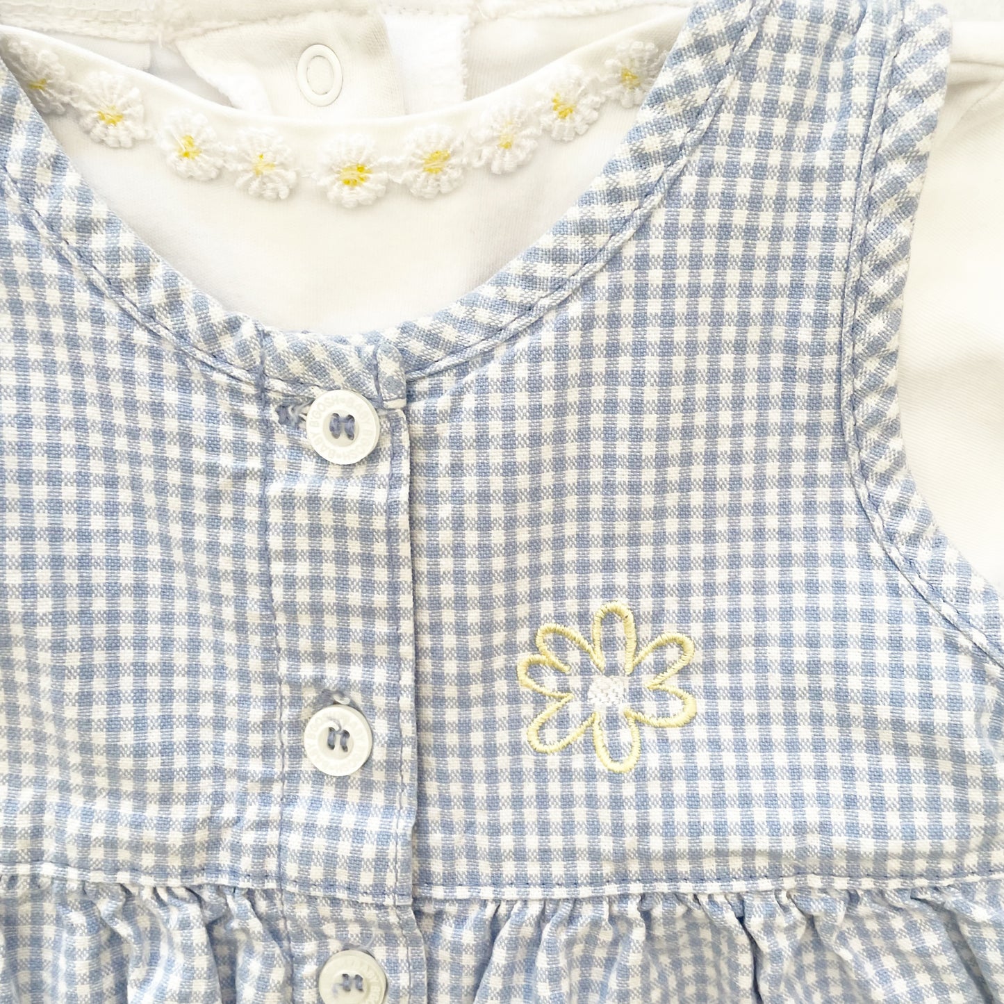 Baby B’gosh Gingham Romper Set - Yellow Clover Vintage Kids Clothes