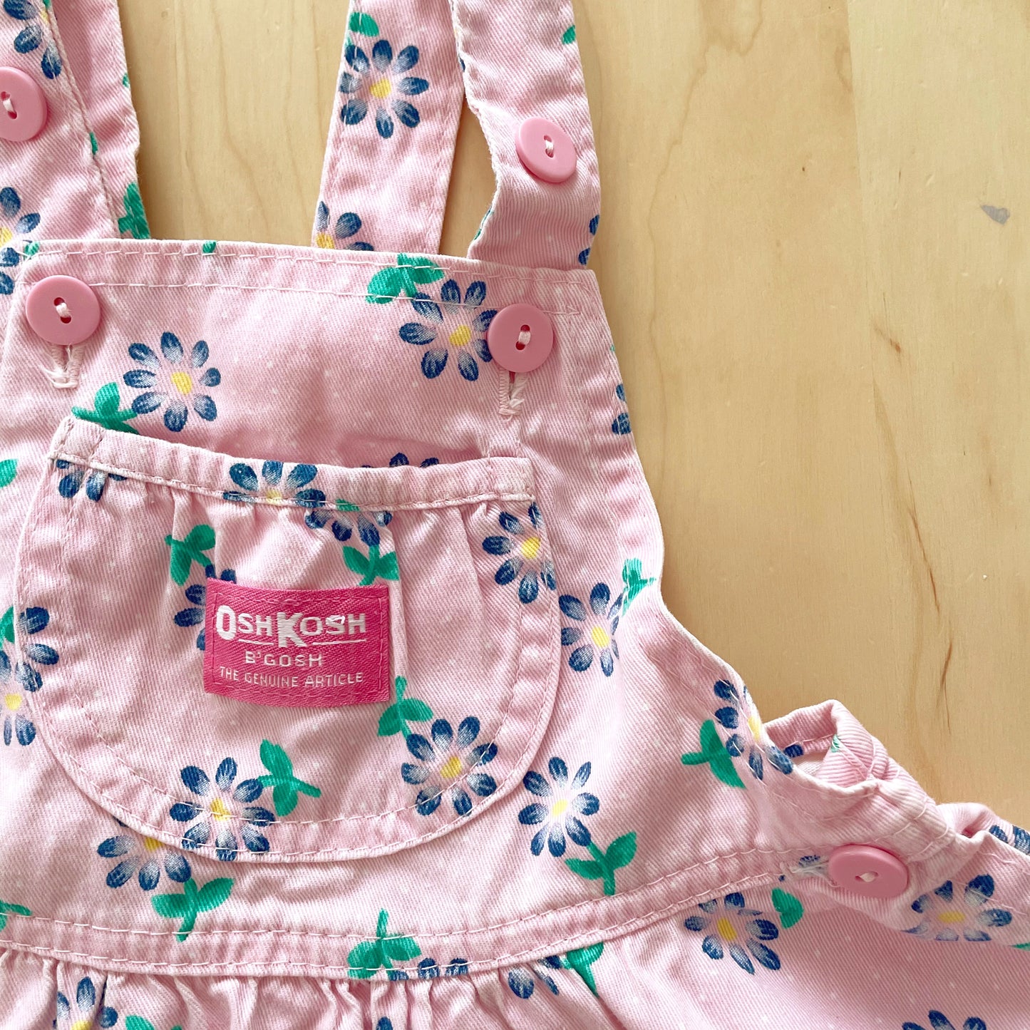 OshKosh Blue Daisy Skirtall - Yellow Clover Vintage Kids Clothes