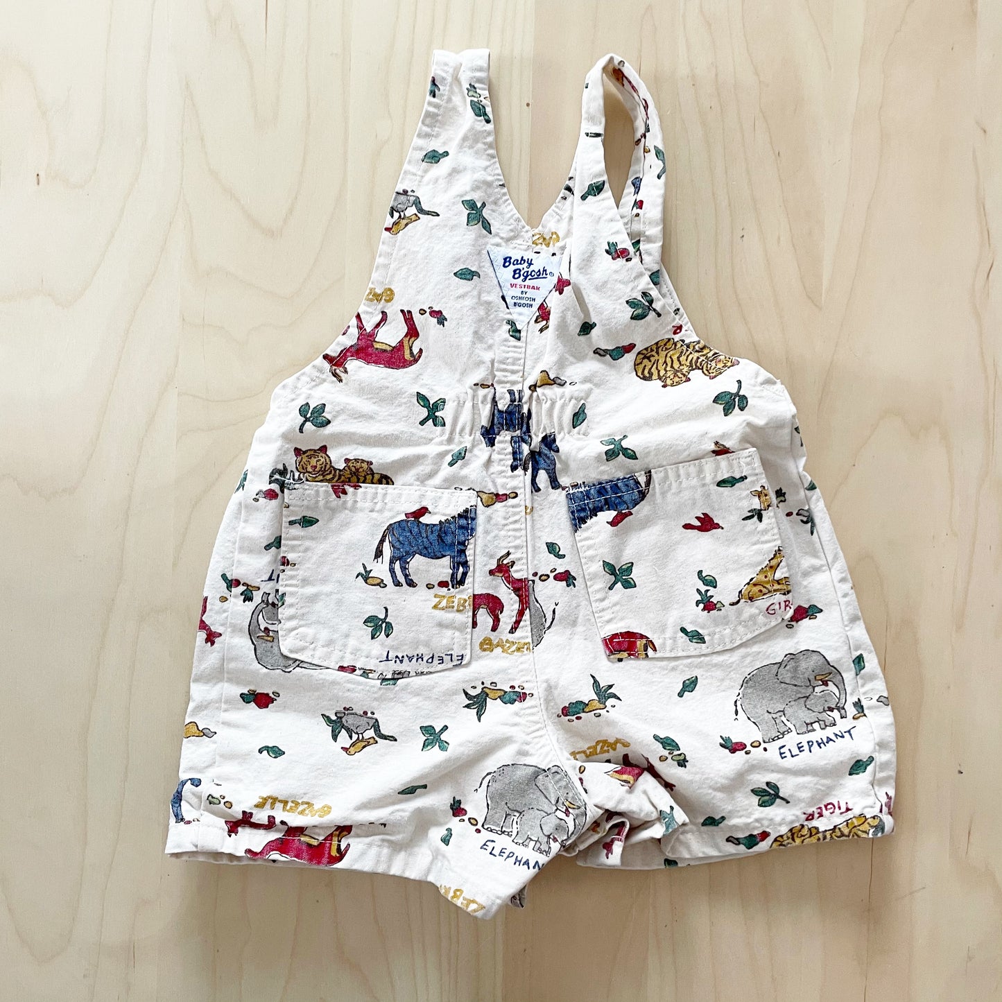 Vintage Baby B’gosh Safari Animal Shortalls - Yellow Clover Vintage Kids Clothes