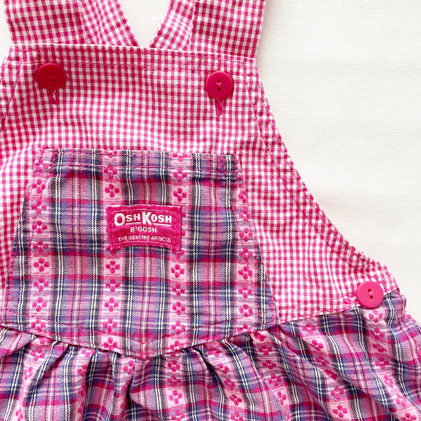 OshKosh Plaid Woven Skirtall - Yellow Clover Vintage Kids Clothes