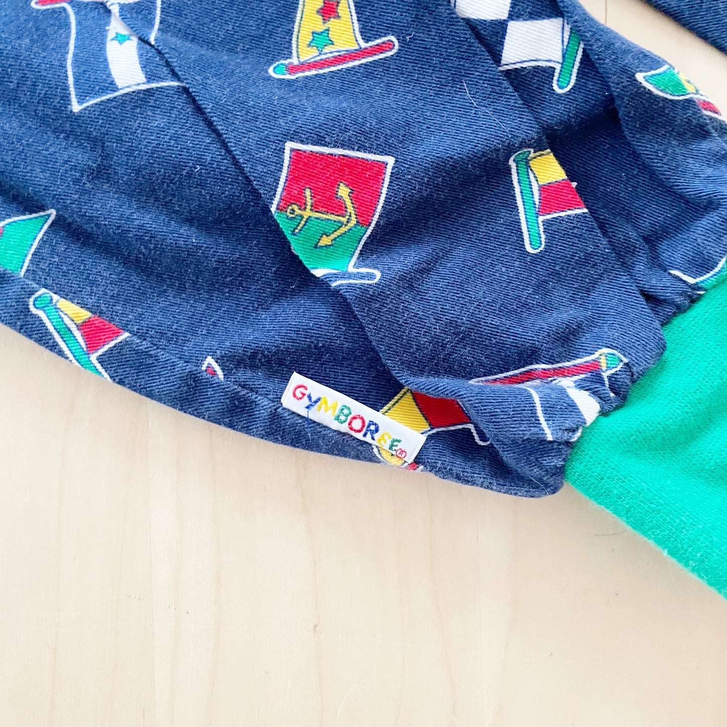 Gymboree Sailing Flags Print Overalls - Yellow Clover Vintage Kids Clothes