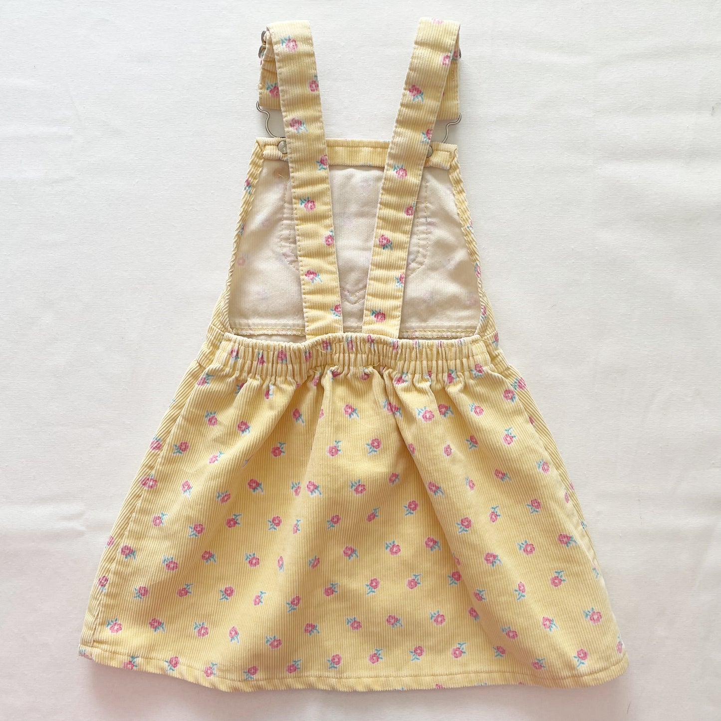 OshKosh Yellow Floral Cord Skirtall - Yellow Clover Vintage Kids Clothes