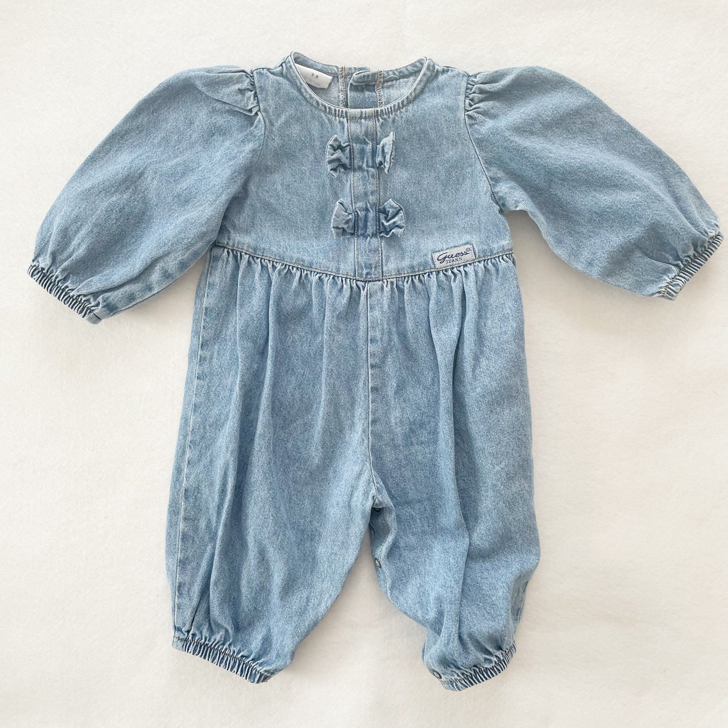 Guess Bow Romper • 9m - Yellow Clover Vintage Kids Clothes