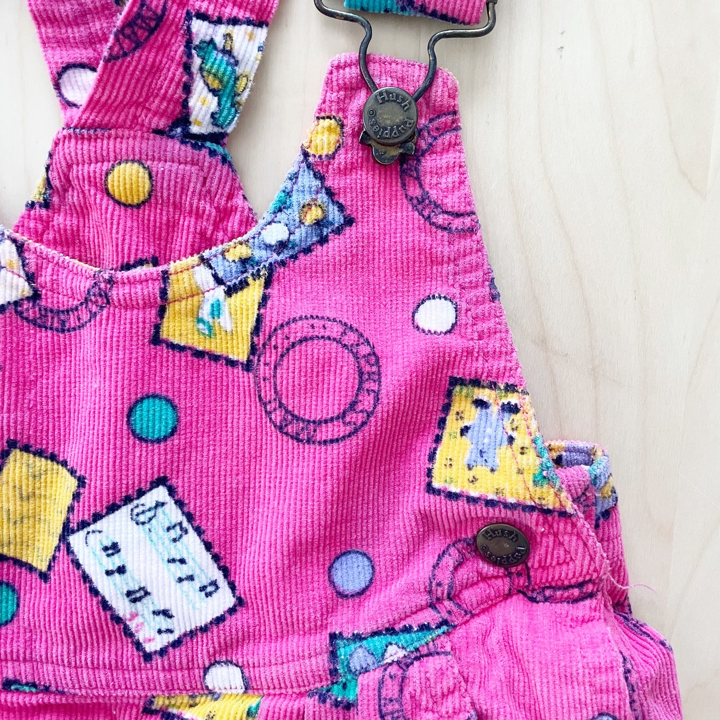 Hush Puppies Stamp Pattern Cord Jumper - Yellow Clover Vintage Kids Clothes