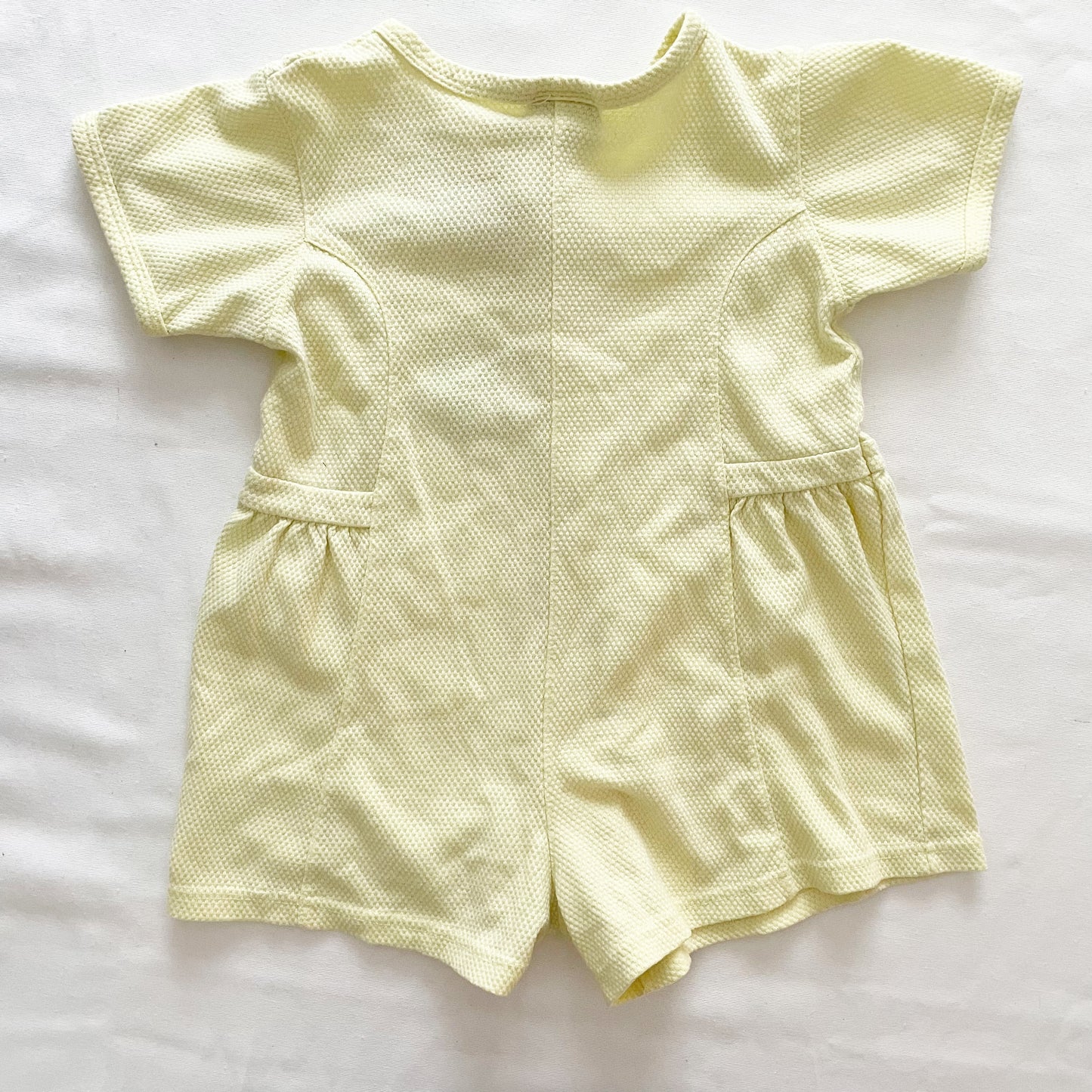 Barney and Baby Bop Garden Flowers Romper • 4T - Yellow Clover Vintage Kids Clothes