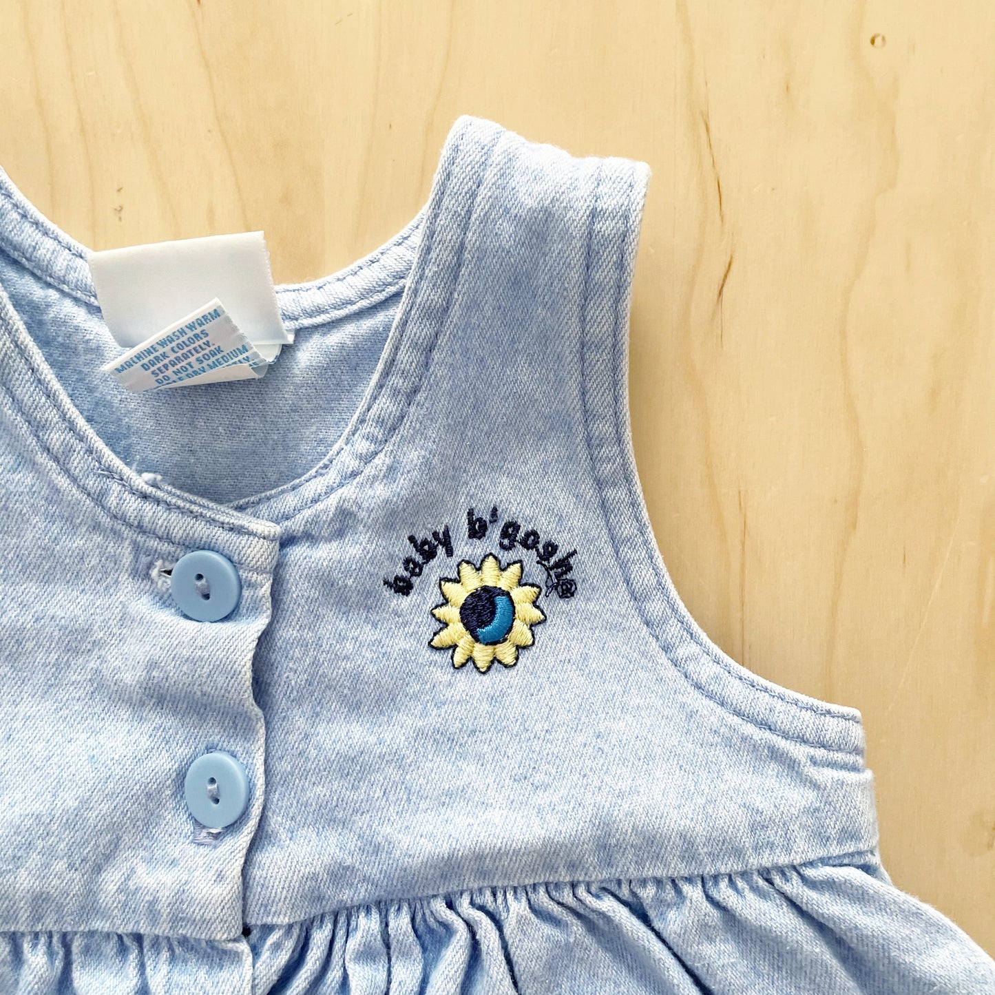 Baby B’gosh Sunflower Blue Wash Dress - Yellow Clover Vintage Kids Clothes