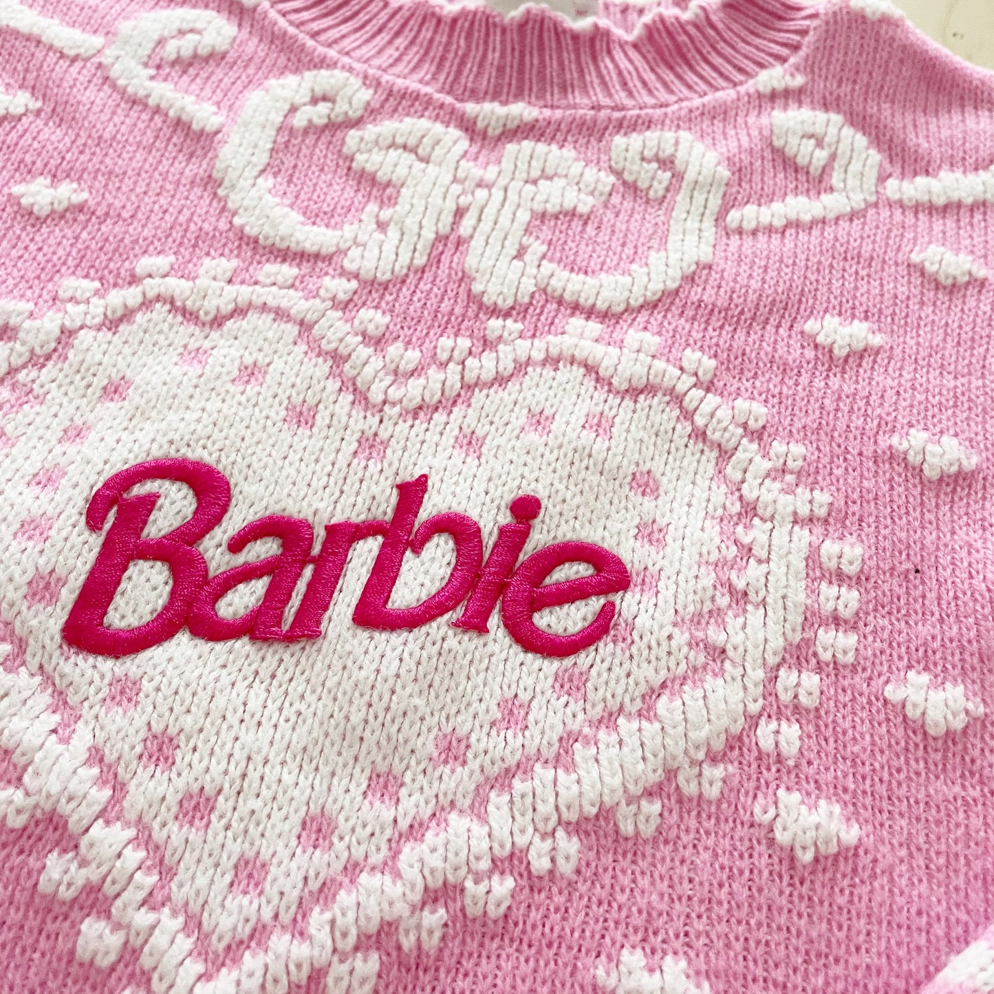 Vintage Barbie Sweater - Yellow Clover Vintage Kids Clothes