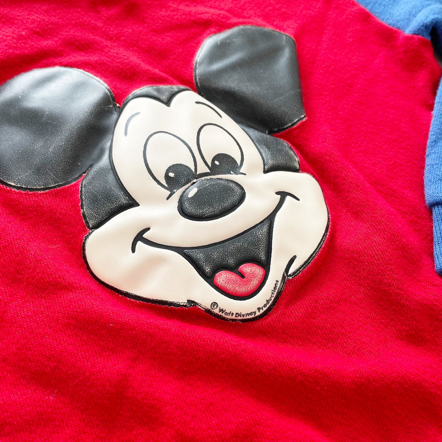 Mickey Mouse Appliqué Sweatshirt - Yellow Clover Vintage Kids Clothes