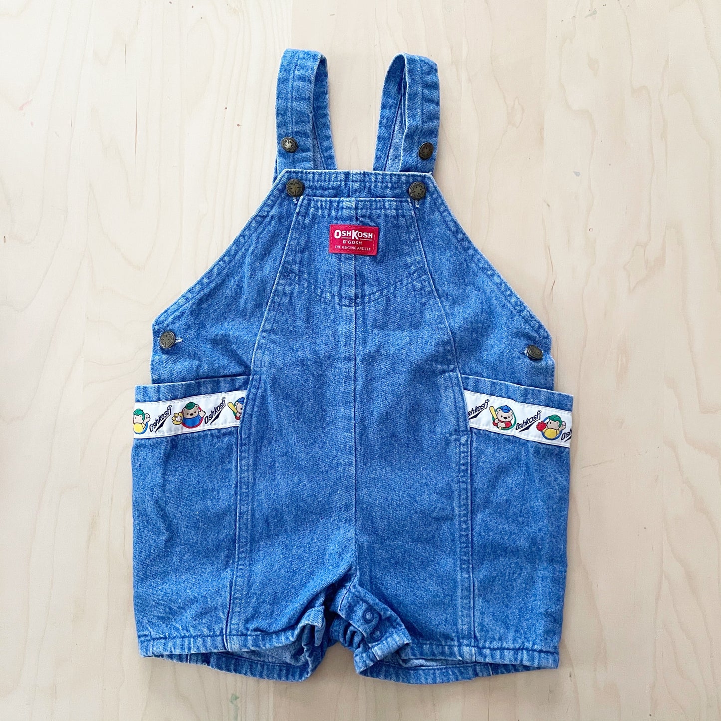 OshKosh Baseball Bear Denim Shortalls