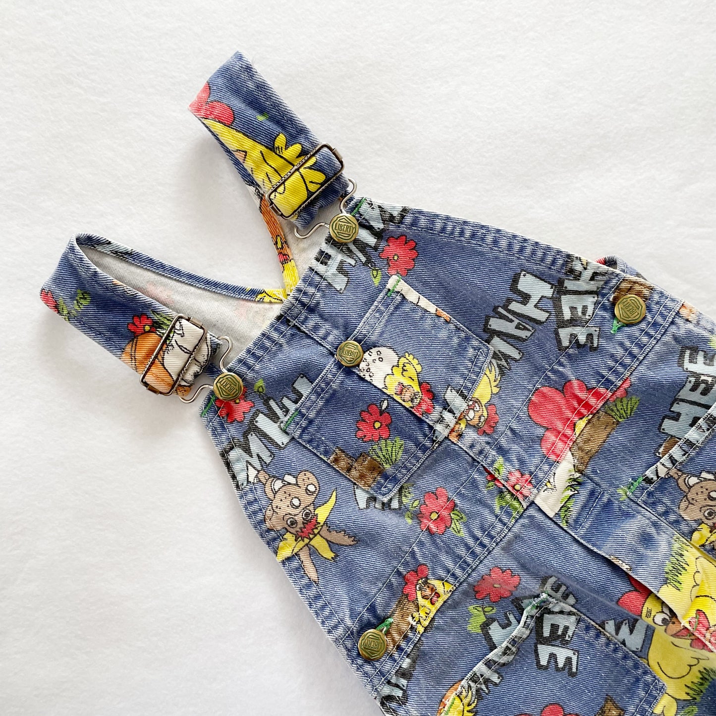 Liberty Hee Haw Overalls - Yellow Clover Vintage Kids Clothes