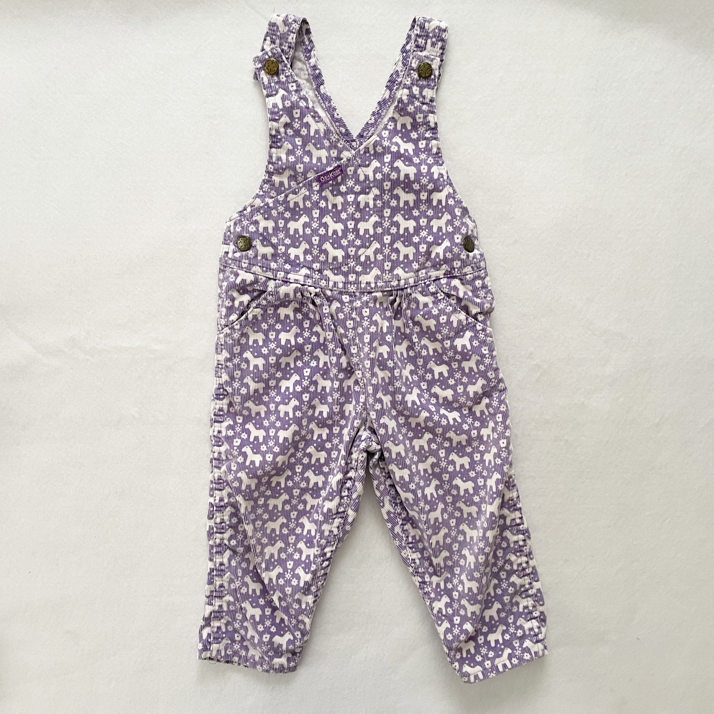 OshKosh Dala Horse Overalls - Yellow Clover Vintage Kids Clothes