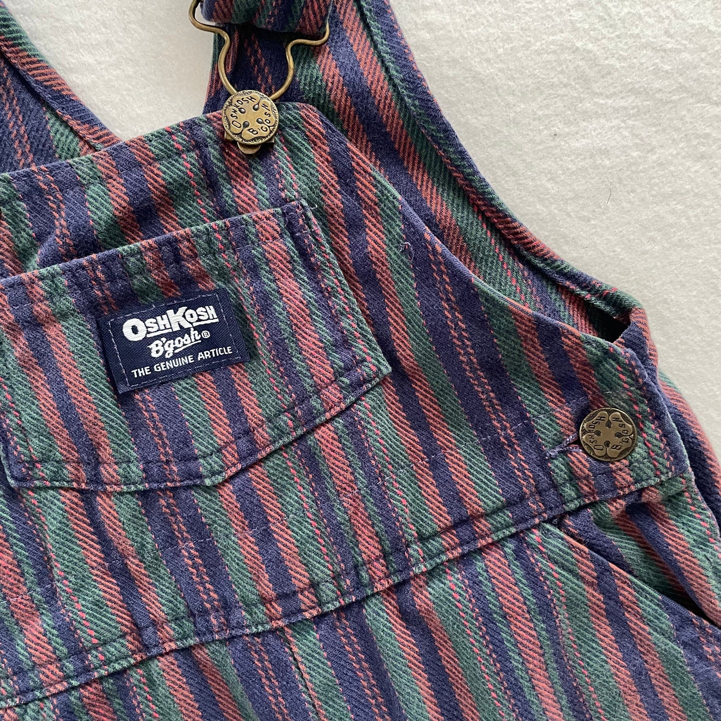 OshKosh Striped Overalls - Yellow Clover Vintage Kids Clothes