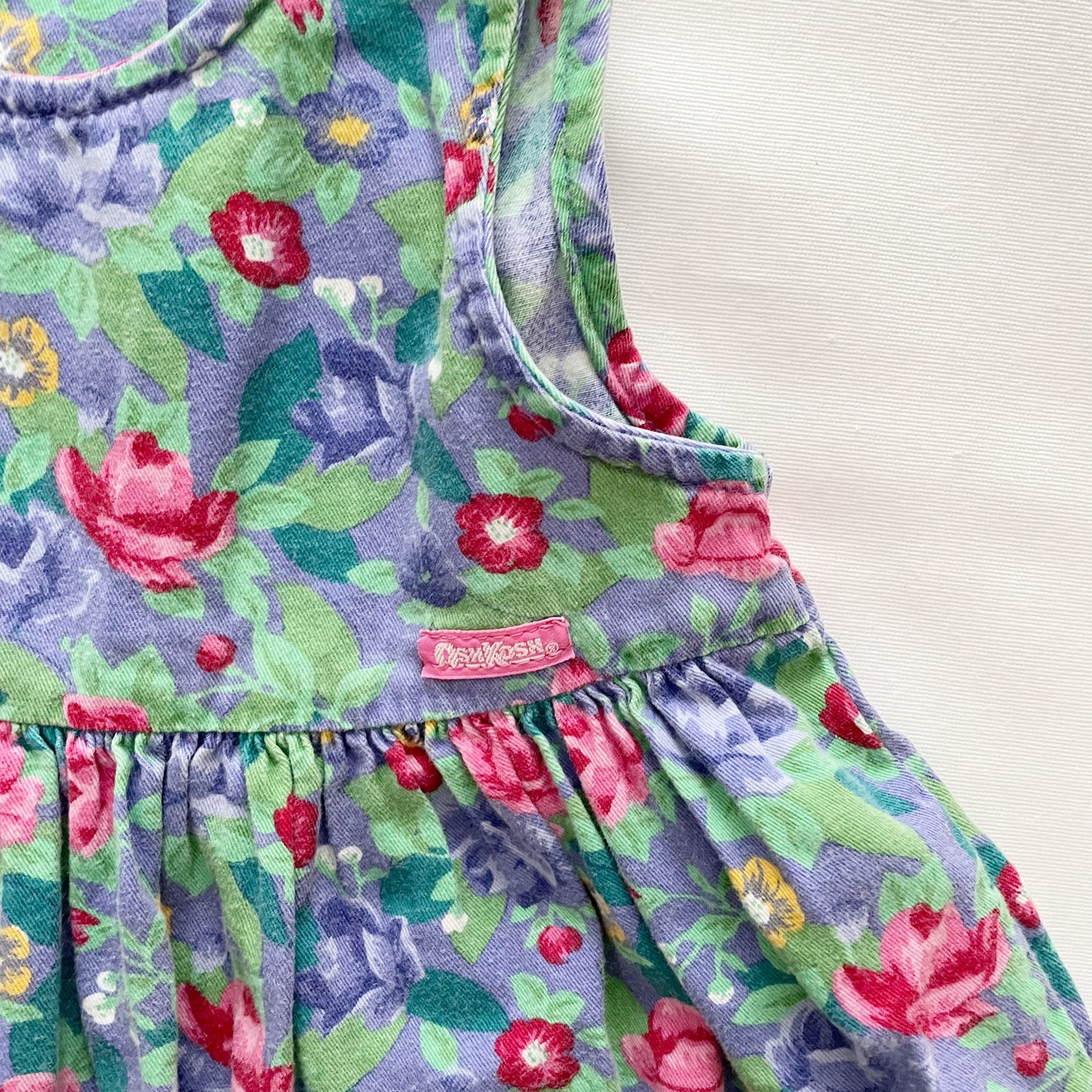 OshKosh Rose Print Dress - Yellow Clover Vintage Kids Clothes