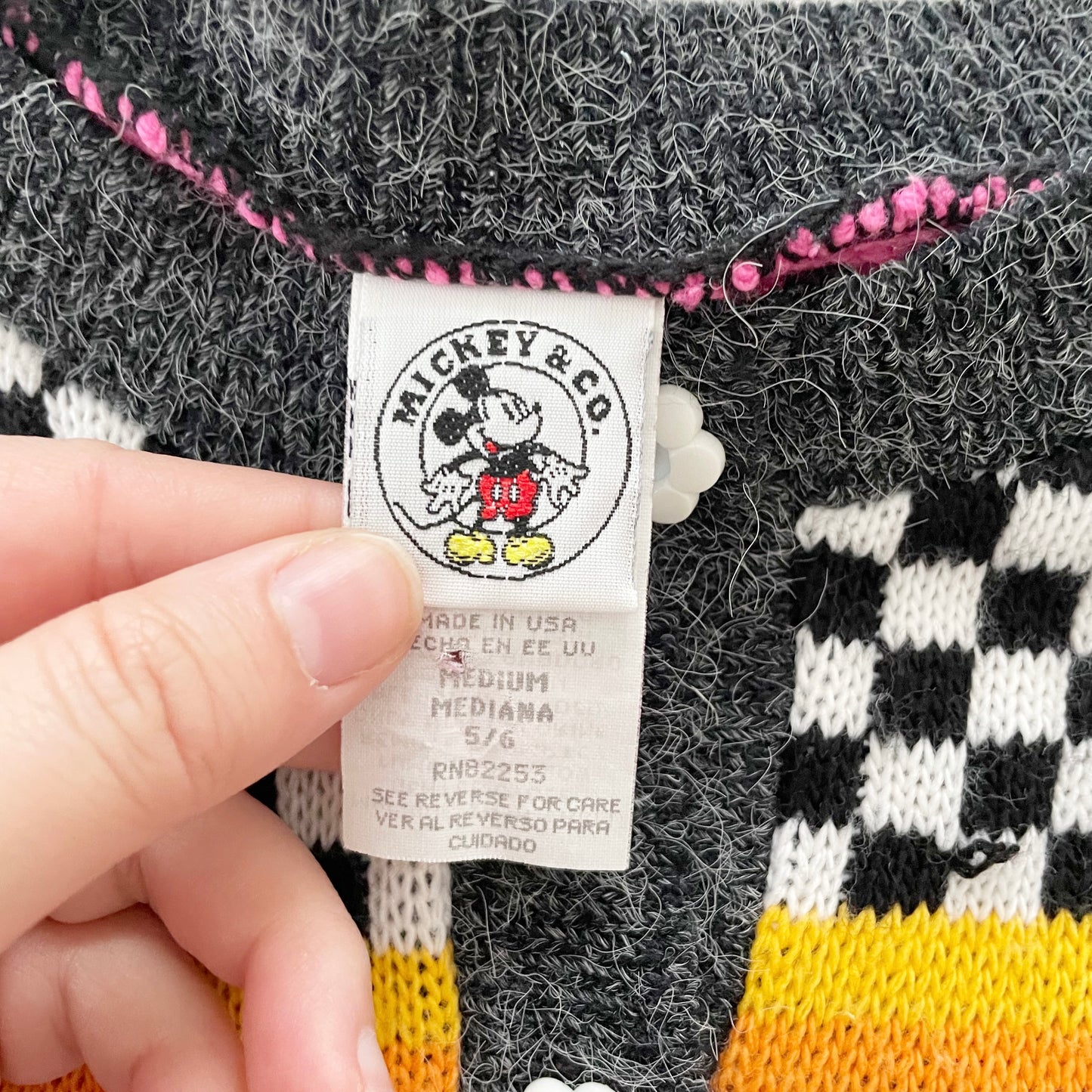 Mickey & Co. Mikey and Minnie Cardigan Sweater - Yellow Clover Vintage Kids Clothes