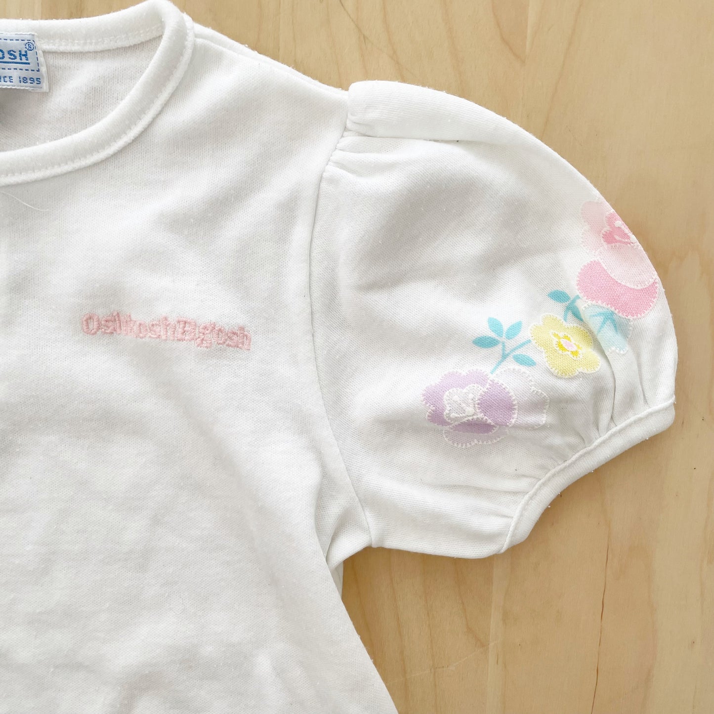 OshKosh Flower Short Sleeve Layer Tee - Yellow Clover Vintage Kids Clothes