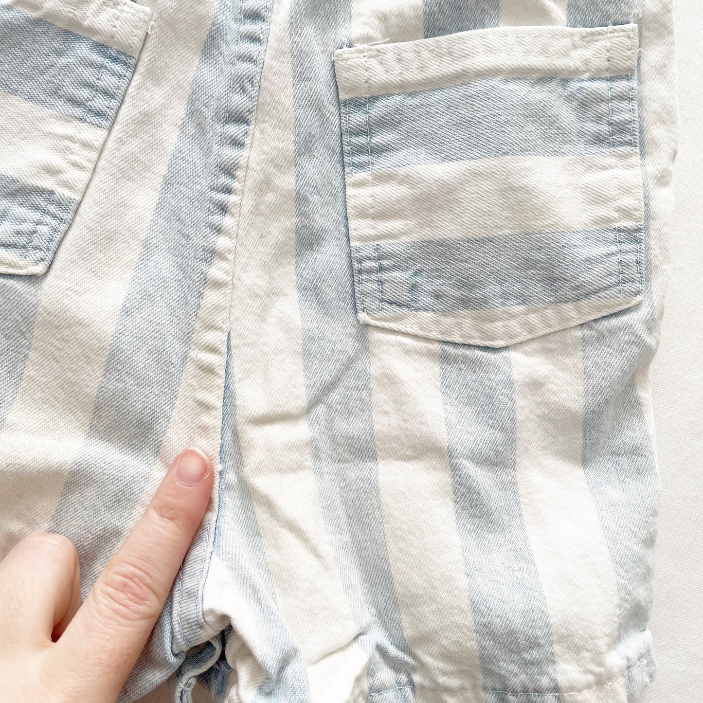 Baby B’gosh Light Blue Stripe Shortalls