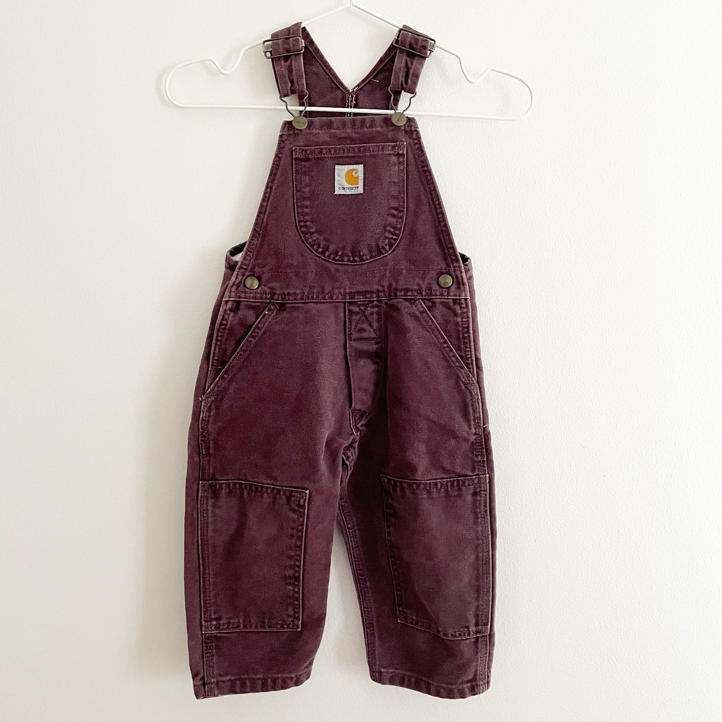 Carhartt Maroon Overalls • 2T - Yellow Clover Vintage Kids Clothes
