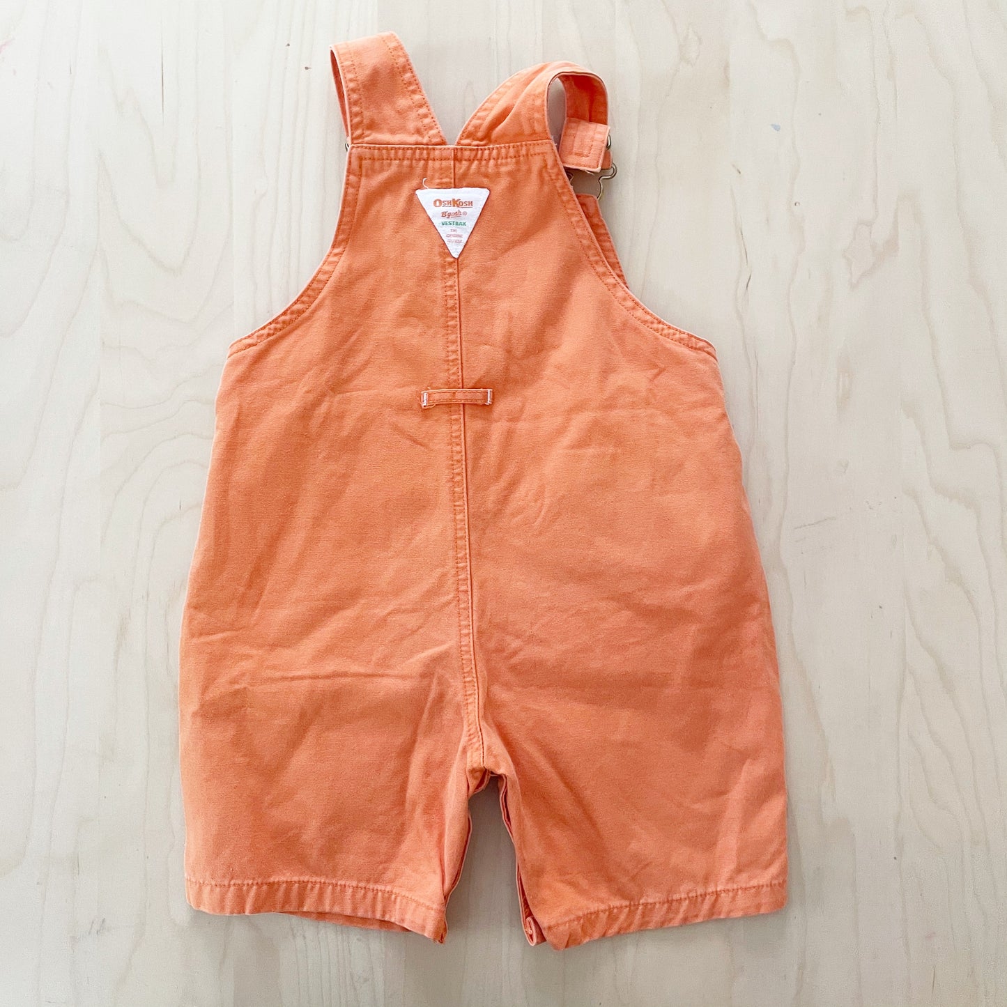 OshKosh Orange Baggy Cut Shortalls - Yellow Clover Vintage Kids Clothes