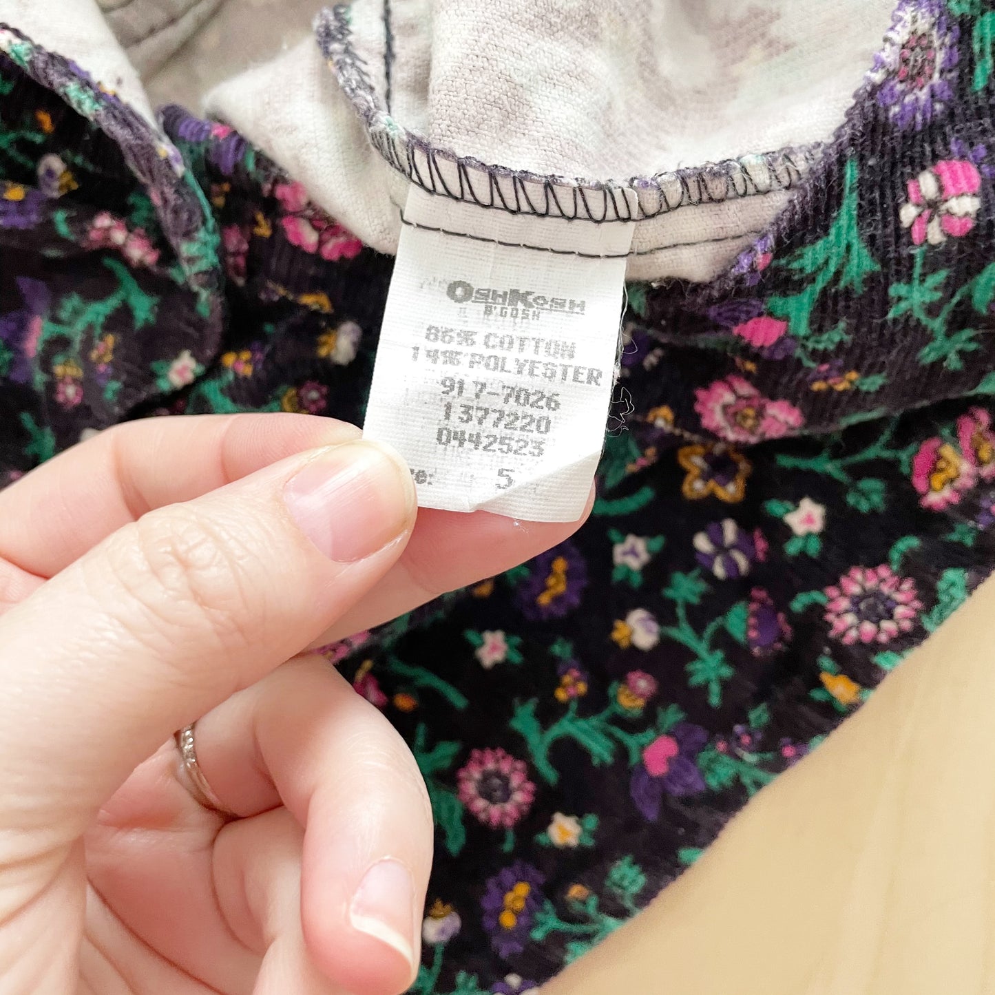 OshKosh Paisley Floral Cord Dress - Yellow Clover Vintage Kids Clothes