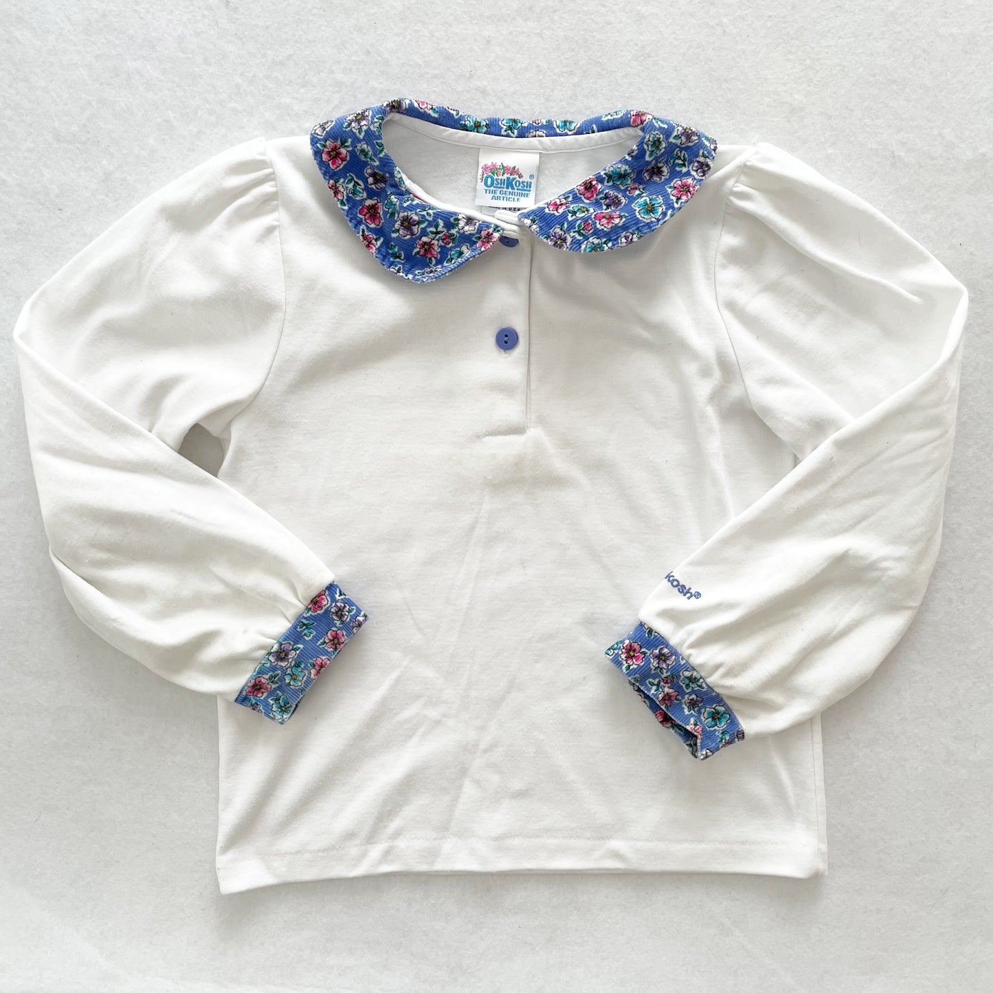 OshKosh Floral Collar Layer Top - Yellow Clover Vintage Kids Clothes