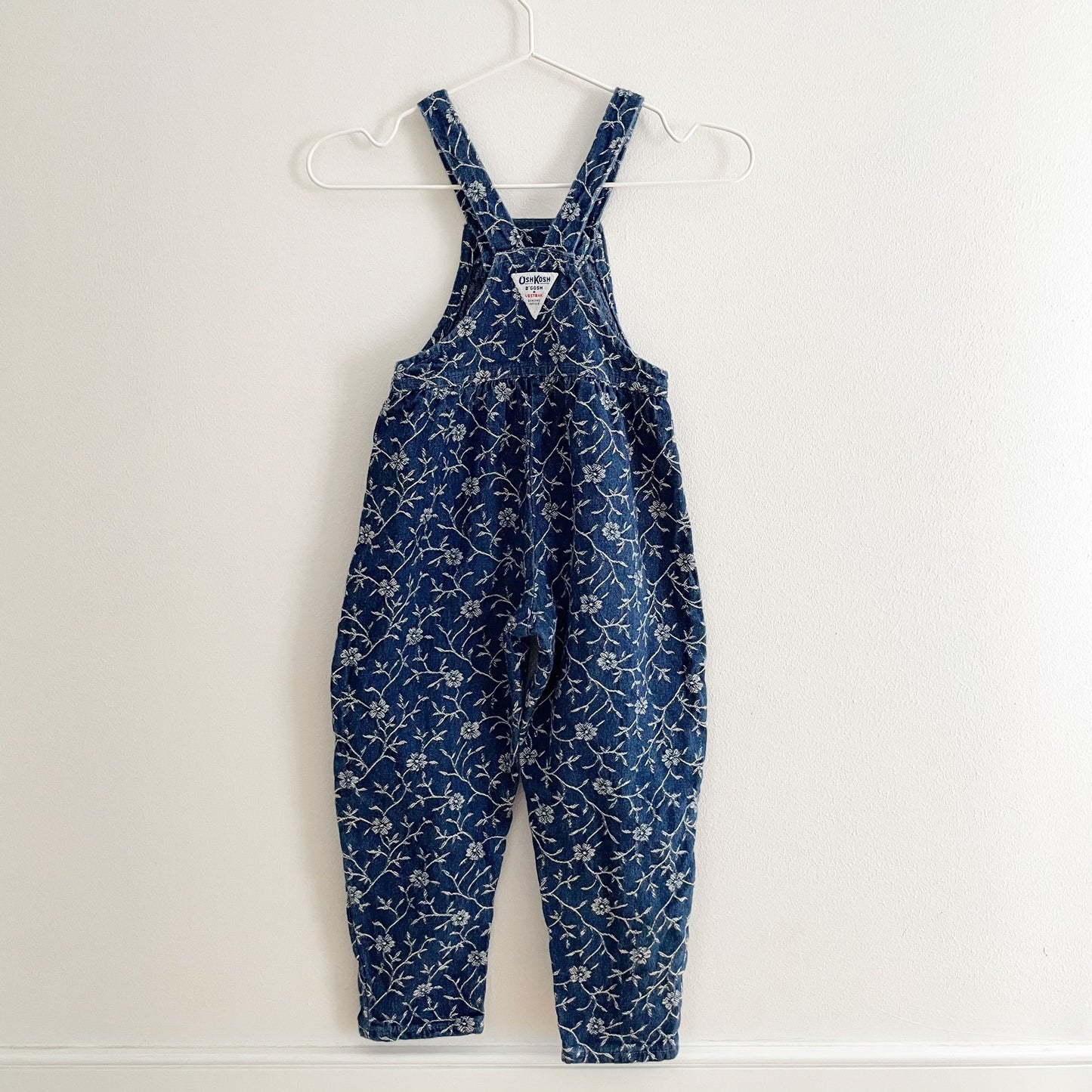 OshKosh Denim Floral Bubble Overalls - Yellow Clover Vintage Kids Clothes