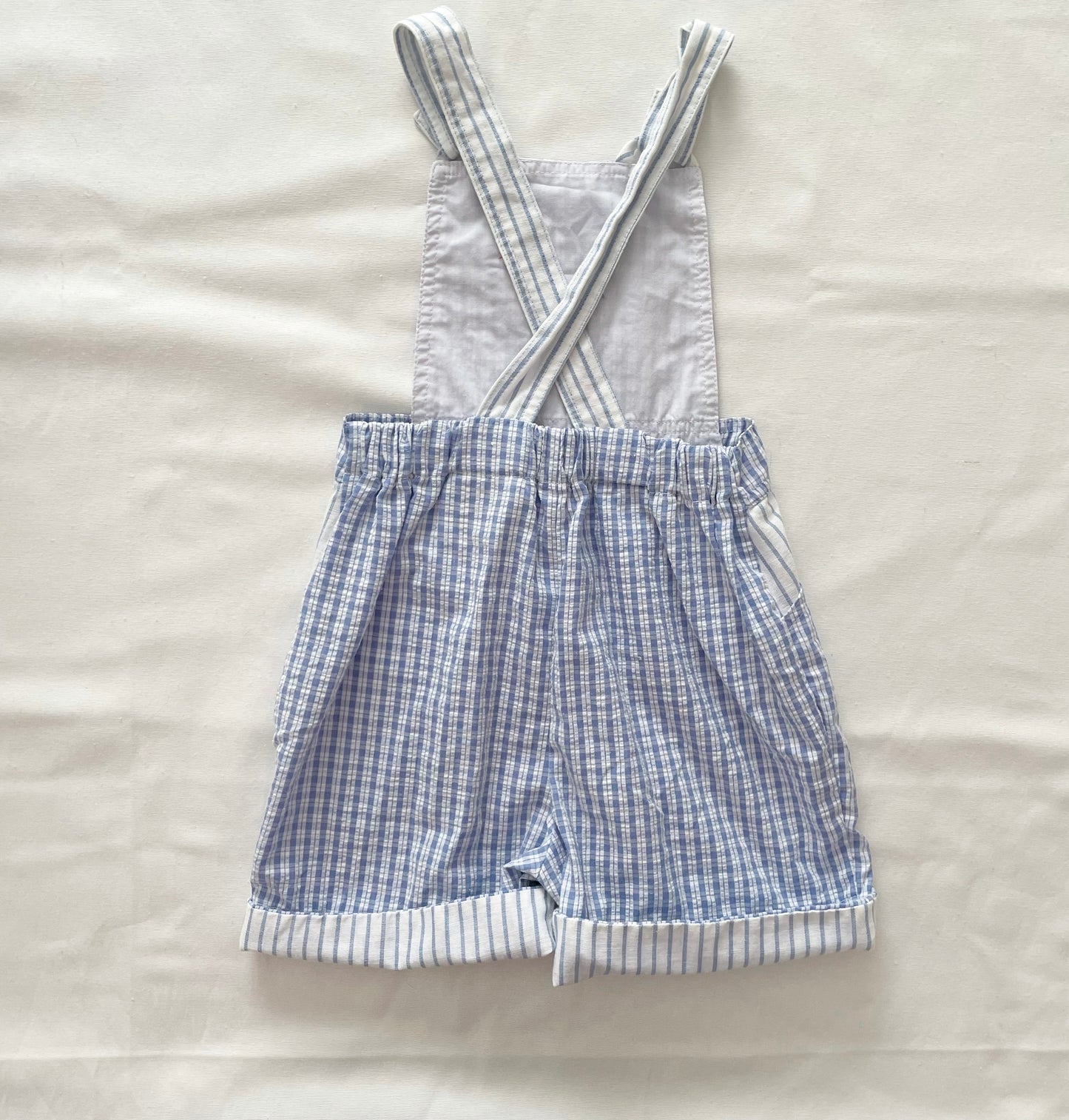 Tiny Tots Rowing Seersucker Romper - Yellow Clover Vintage Kids Clothes
