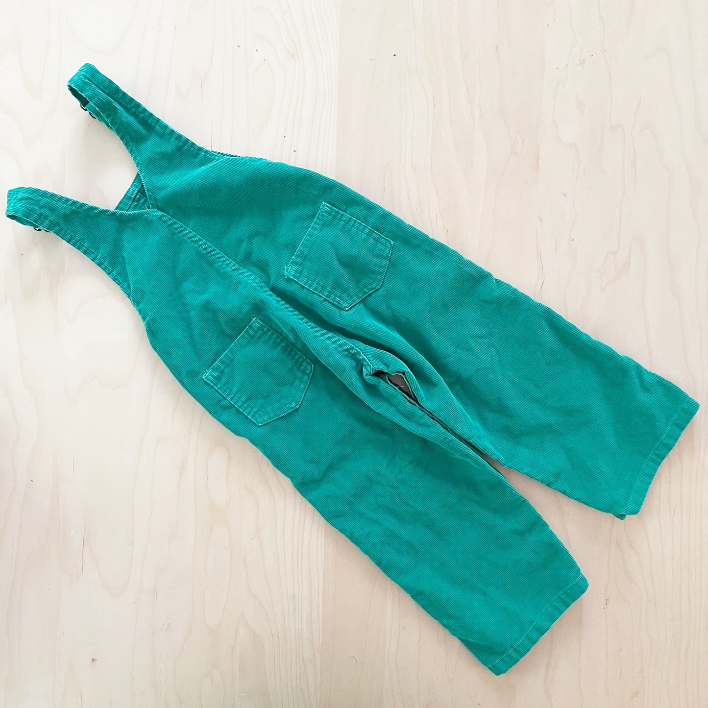 Lands’ End Green Cord Overalls - Yellow Clover Vintage Kids Clothes