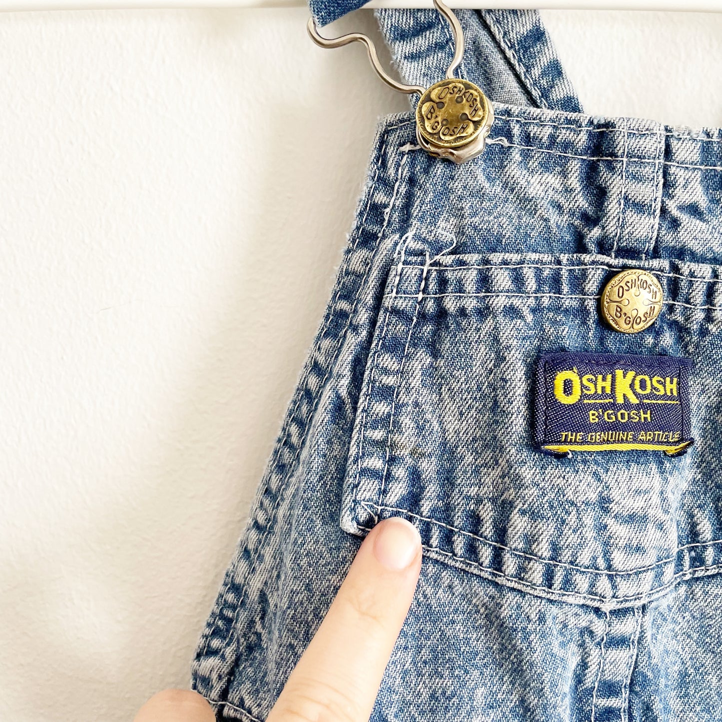 OshKosh Acid Wash Button Pocket Overalls - Yellow Clover Vintage Kids Clothes