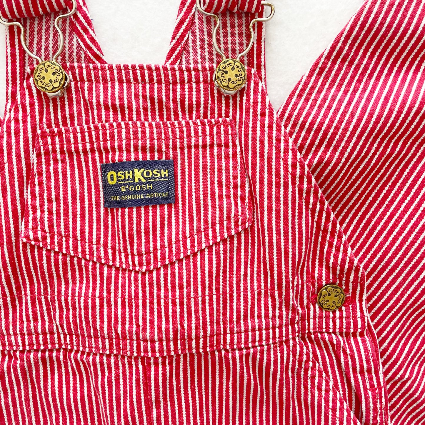 OshKosh Red Hickory Stripe Overalls