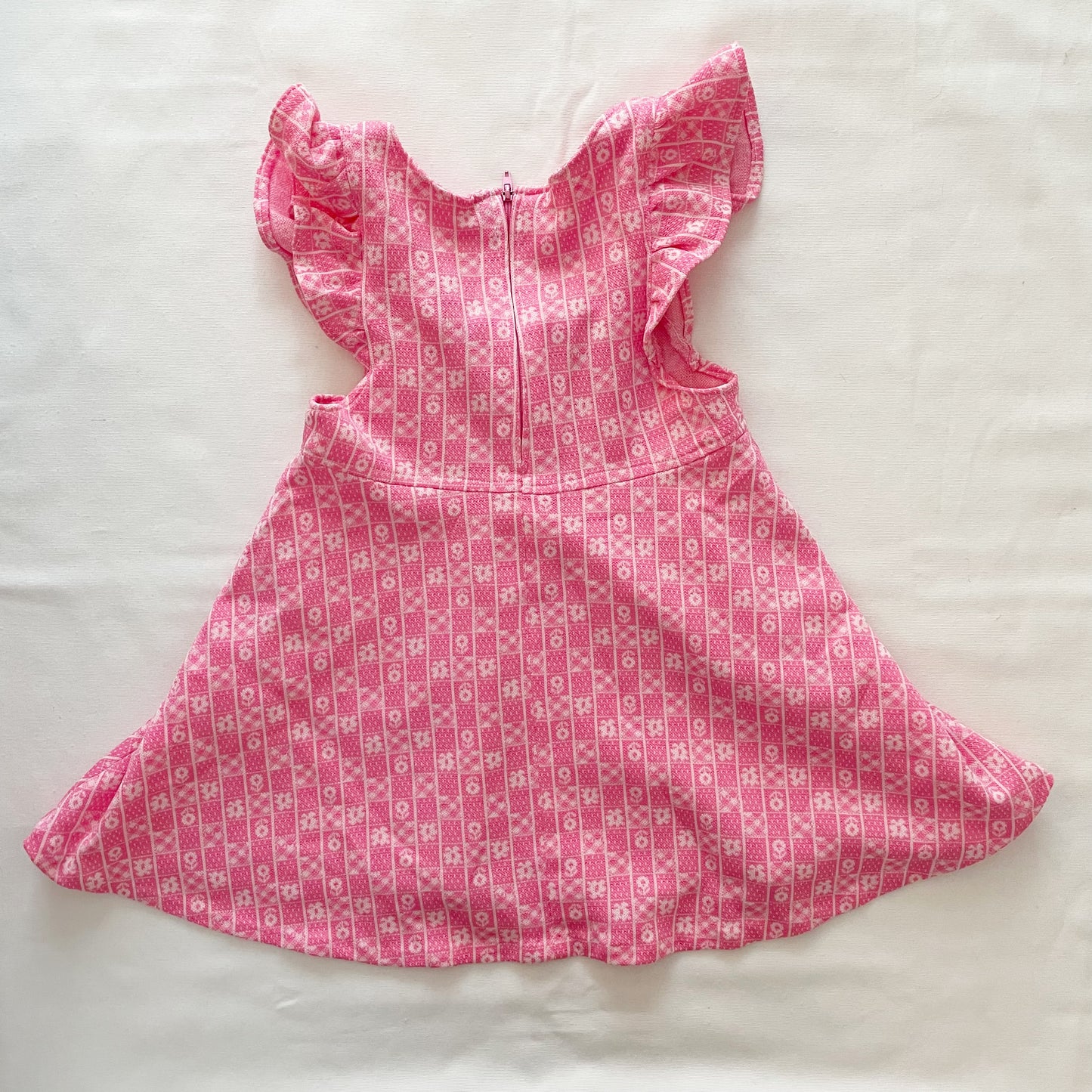 Vintage Pink Print Twirl Dress - Yellow Clover Vintage Kids Clothes
