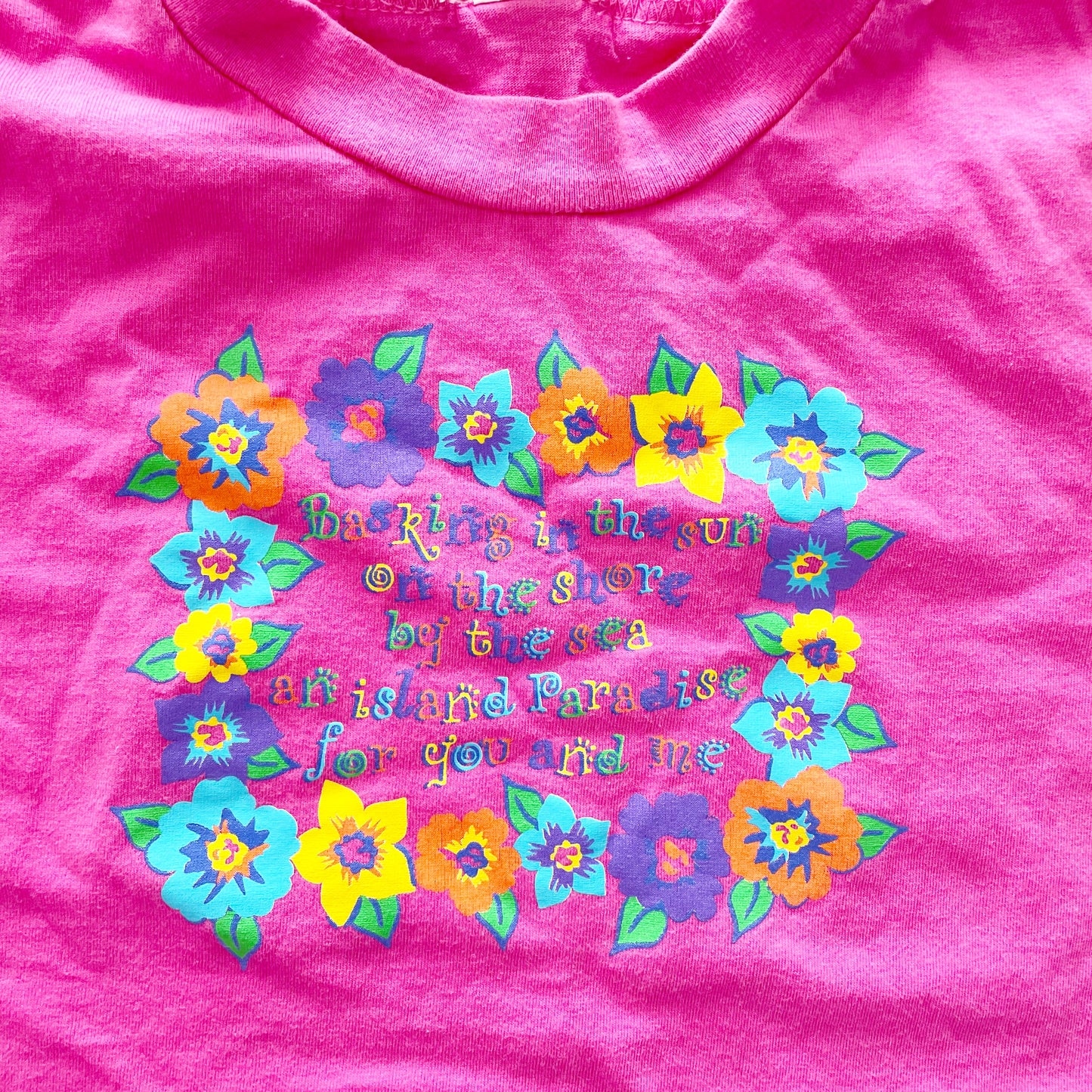 OshKosh Bright Floral Outfit - Yellow Clover Vintage Kids Clothes
