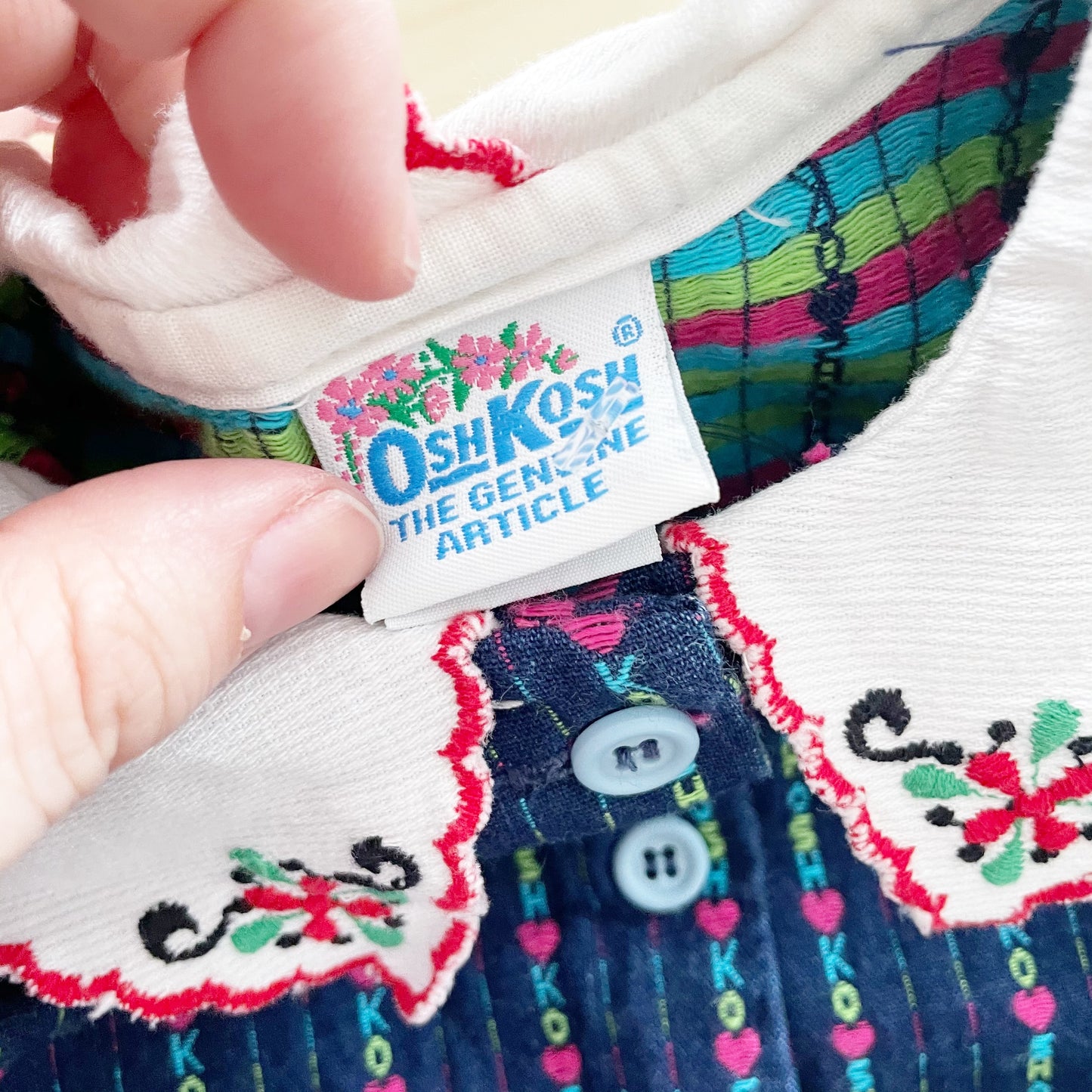 OshKosh Spell Out Romper - Yellow Clover Vintage Kids Clothes