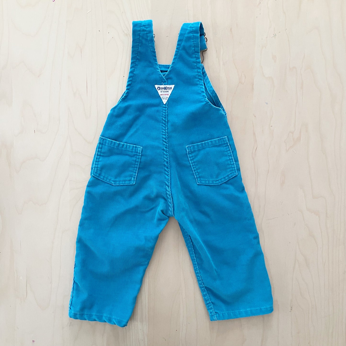 OshKosh Turquoise Cord Overalls - Yellow Clover Vintage Kids Clothes
