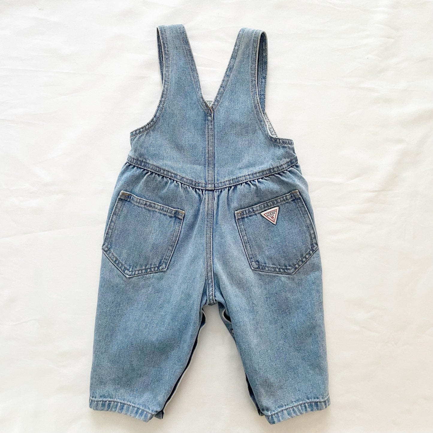 Guess Denim Heart Button Overalls - Yellow Clover Vintage Kids Clothes