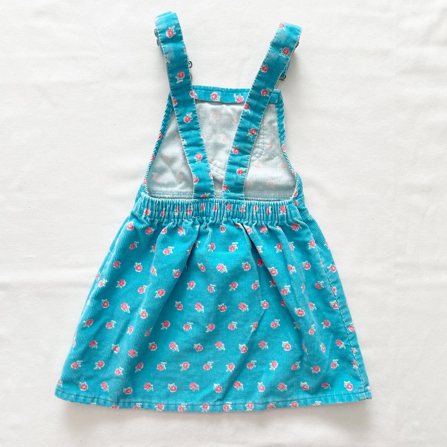 OshKosh Turquoise Floral Cord Skirtall - Yellow Clover Vintage Kids Clothes