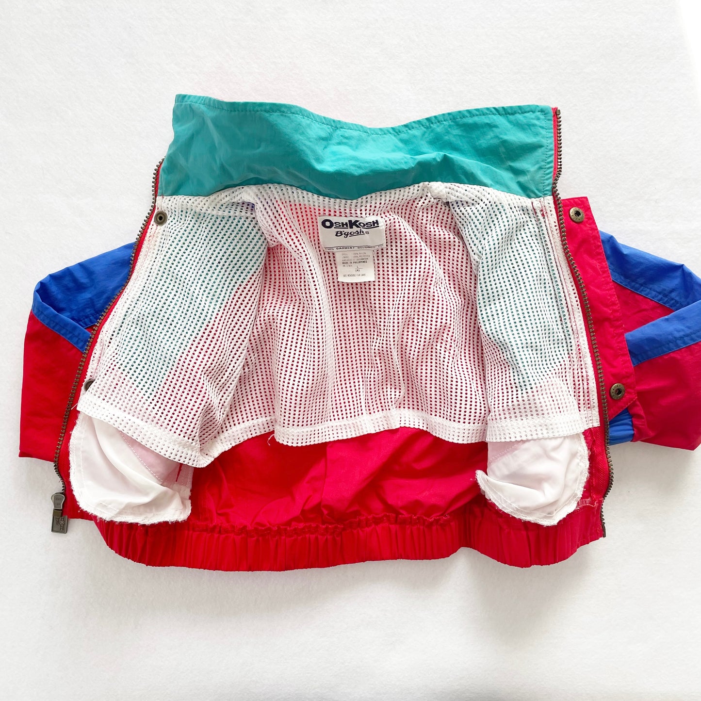 OshKosh Nylon Colorblock Jacket - Yellow Clover Vintage Kids Clothes