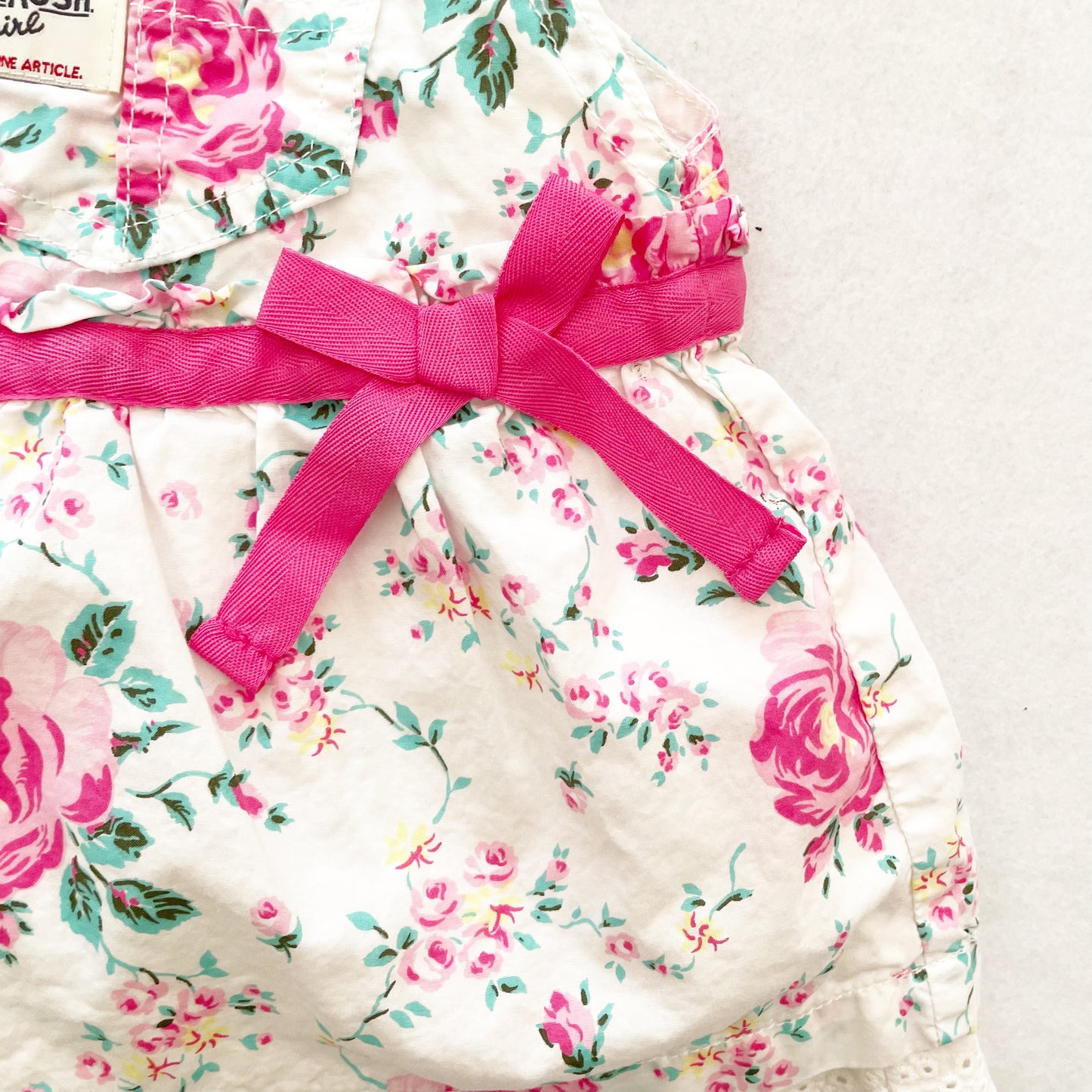OshKosh Rose Floral Skirtall - Yellow Clover Vintage Kids Clothes