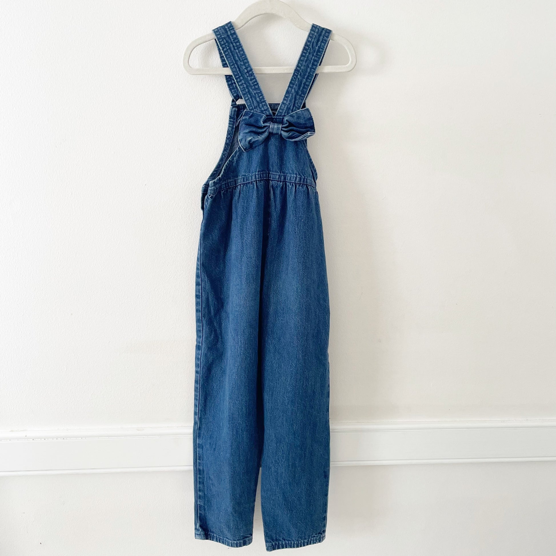 OshKosh Pink Label Bow Back Overalls - Yellow Clover Vintage Kids Clothes