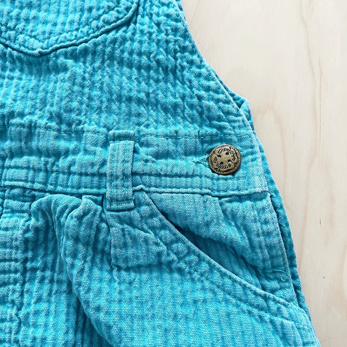 OshKosh Teal Textured Skirtall - Yellow Clover Vintage Kids Clothes