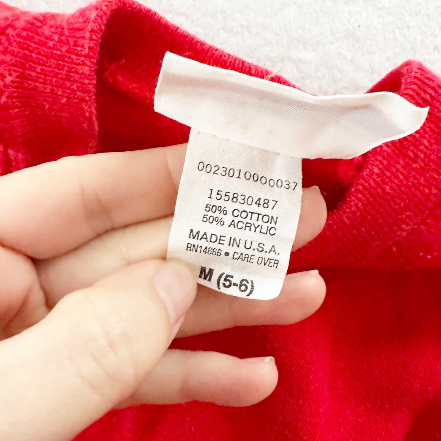 Classic Red Crewneck Sweatshirt - Yellow Clover Vintage Kids Clothes