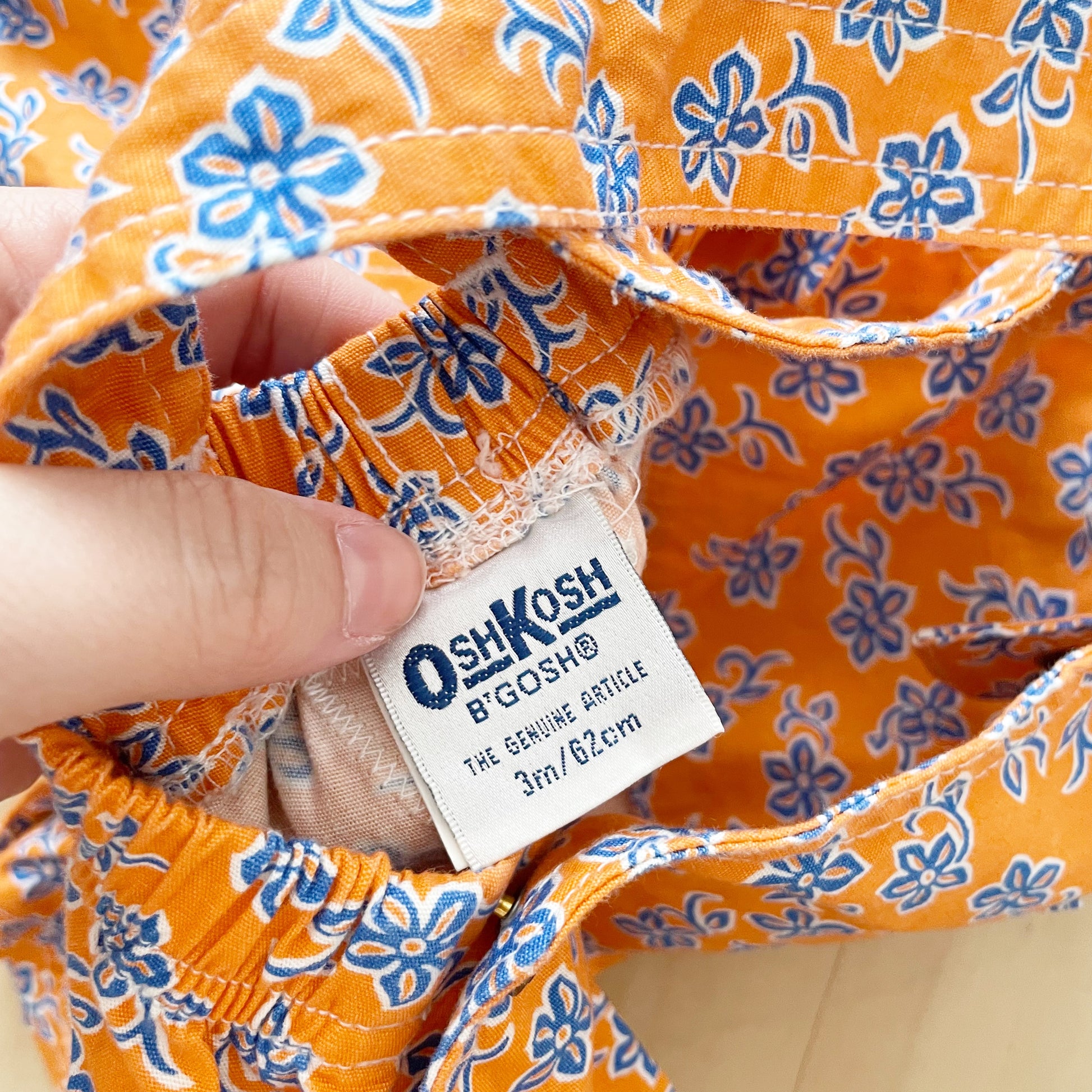 OshKosh Flower Print Bubble Romper - Yellow Clover Vintage Kids Clothes