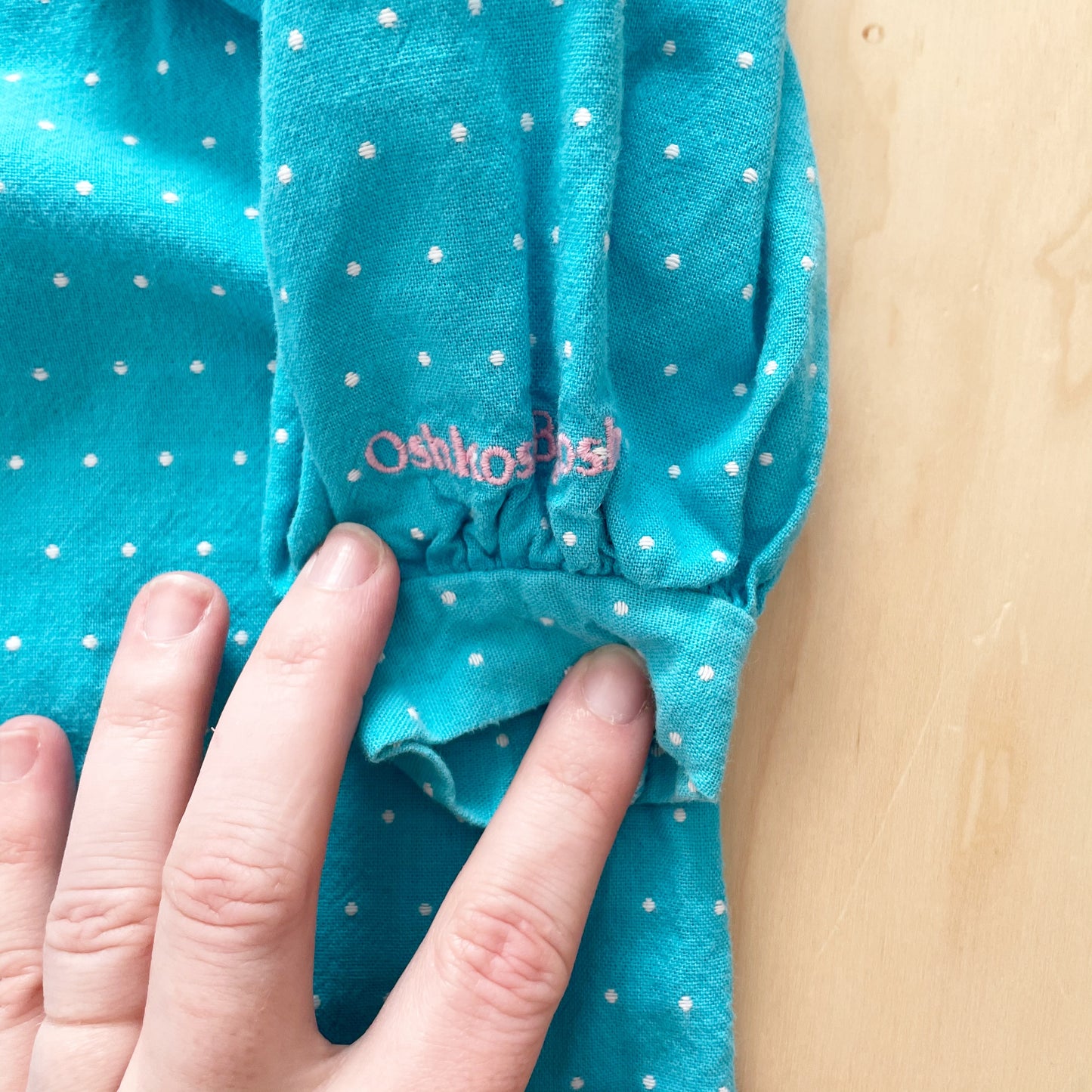OshKosh Turquoise Dot Collared Romper