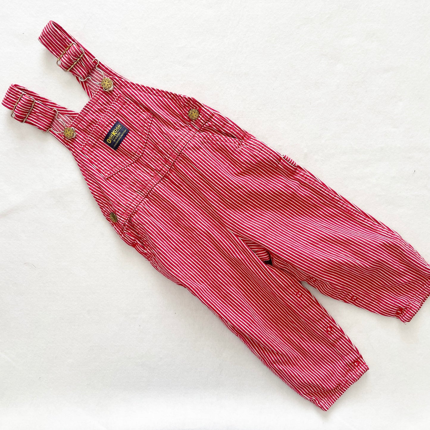 OshKosh Red Hickory Stripe Overalls