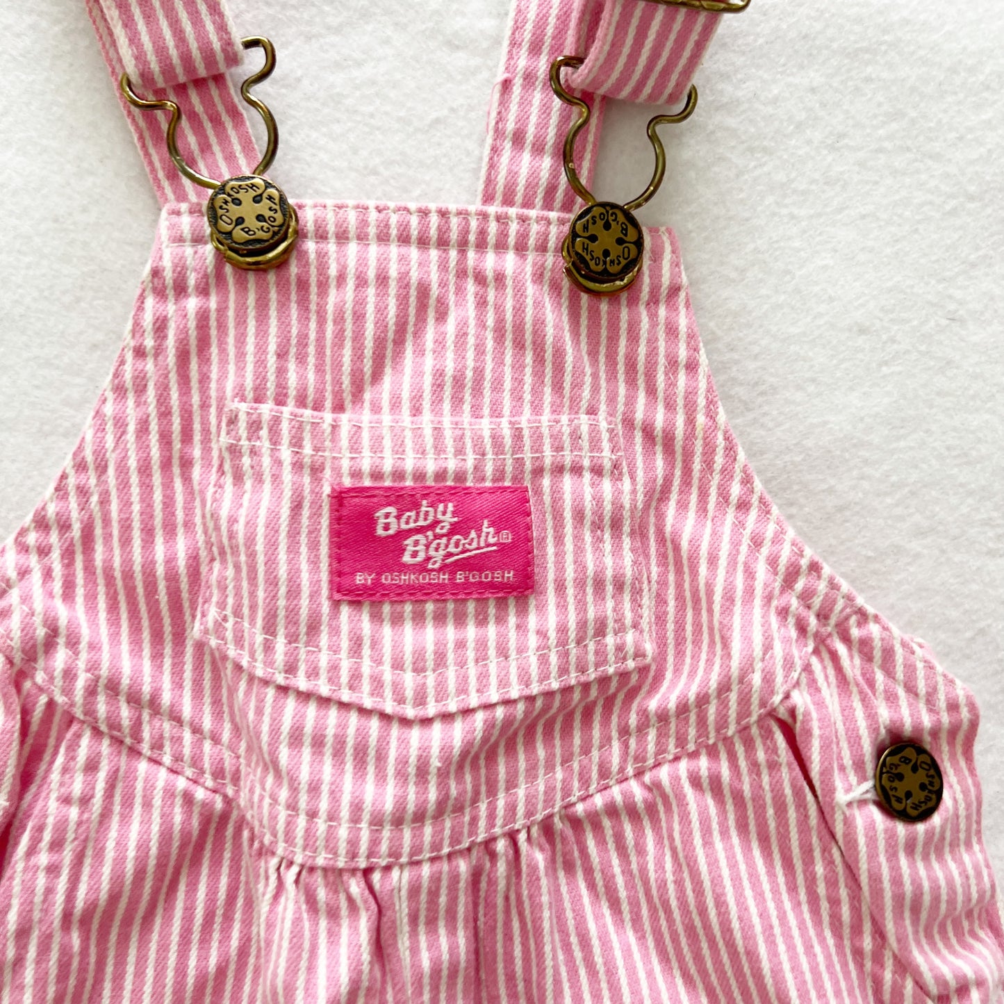 Baby B’gosh Pink Hickory Overalls - Yellow Clover Vintage Kids Clothes