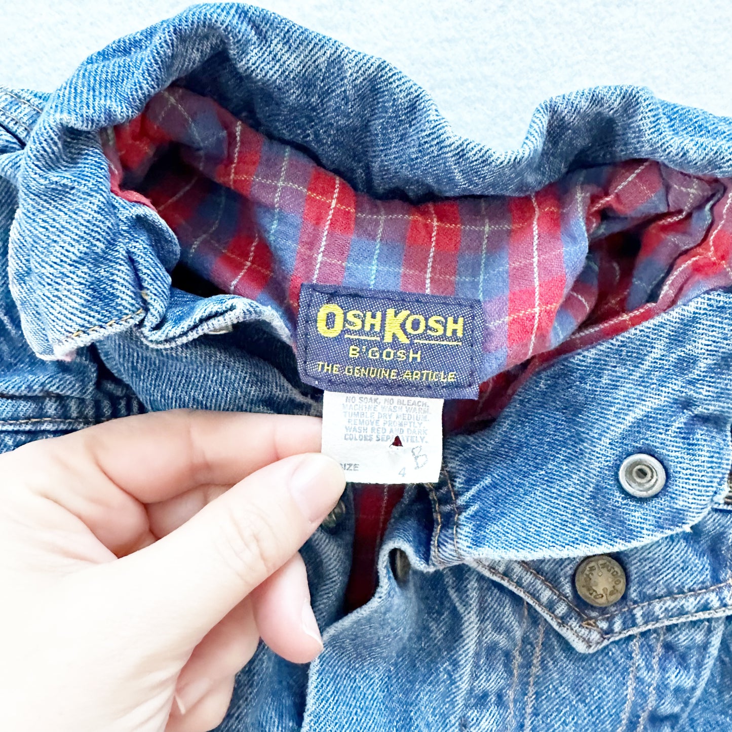 OshKosh Lined Denim Jacket - Yellow Clover Vintage Kids Clothes