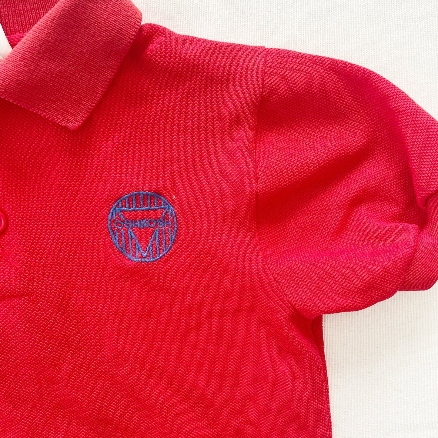 OshKosh Red Logo Embroidered Polo - Yellow Clover Vintage Kids Clothes