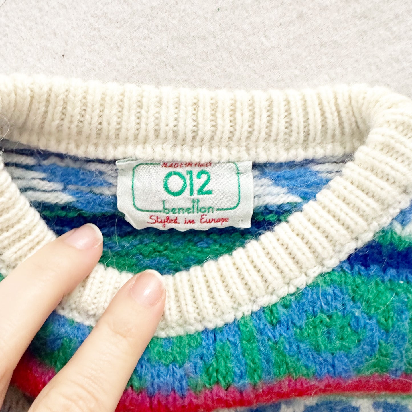 Benetton Wool Blend Sweater - Yellow Clover Vintage Kids Clothes