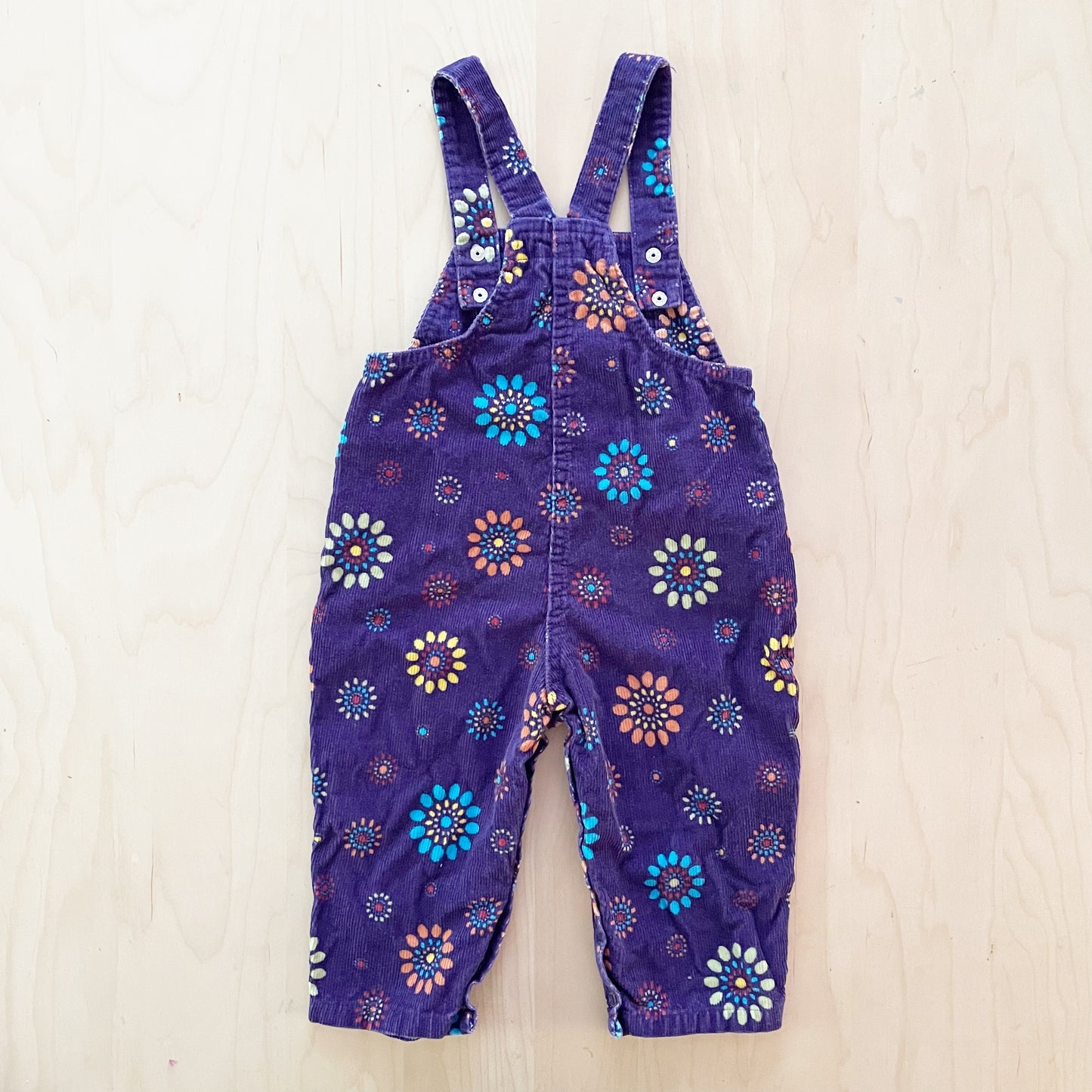 Guess Purple Cord Mandala Overalls