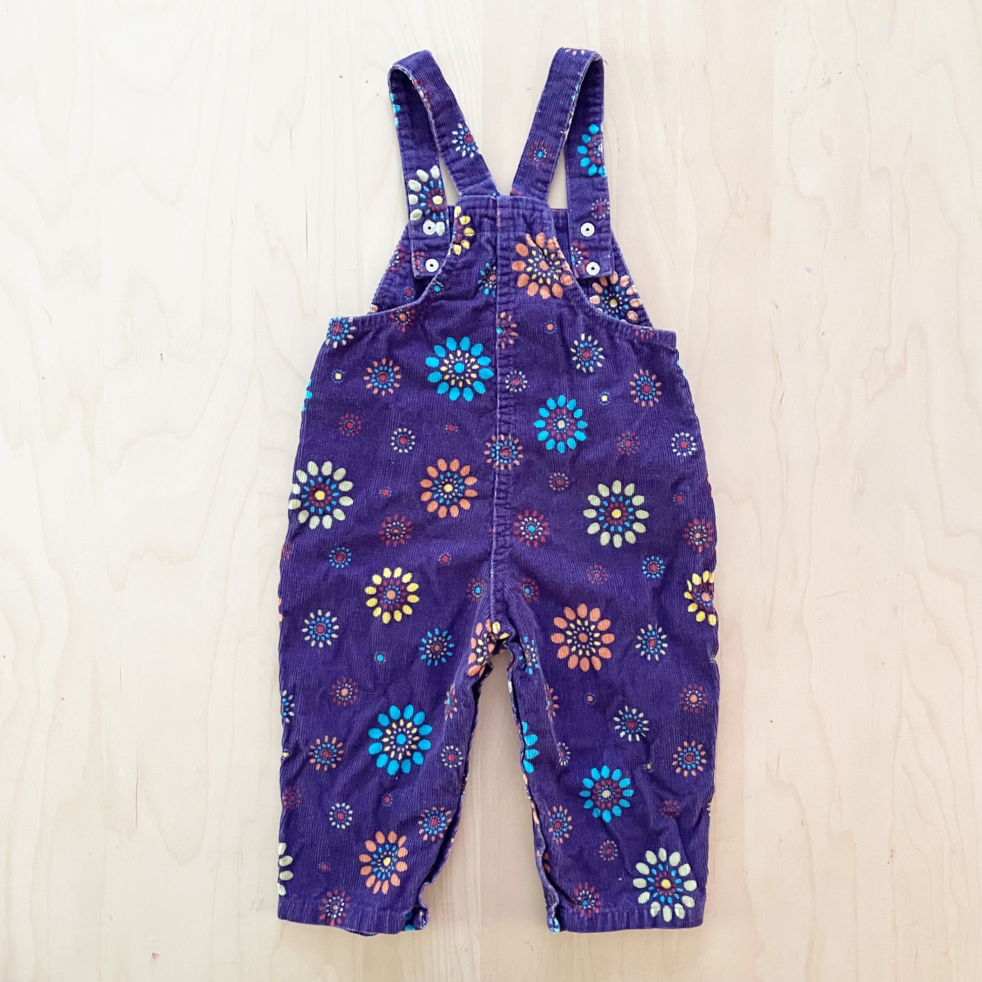 Guess Purple Cord Mandala Overalls - Yellow Clover Vintage Kids Clothes