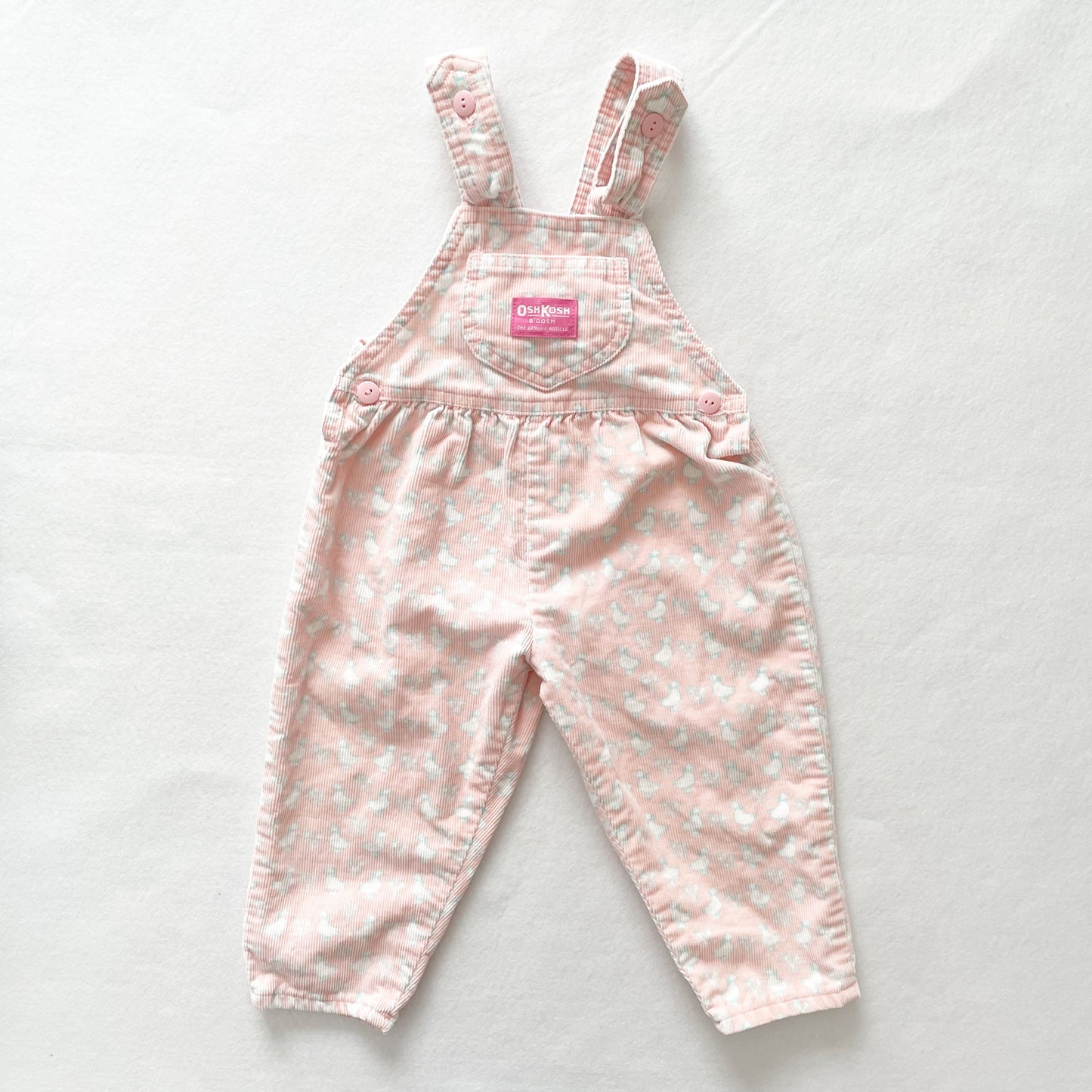 OshKosh Goose Print Cord Bow Back Overalls